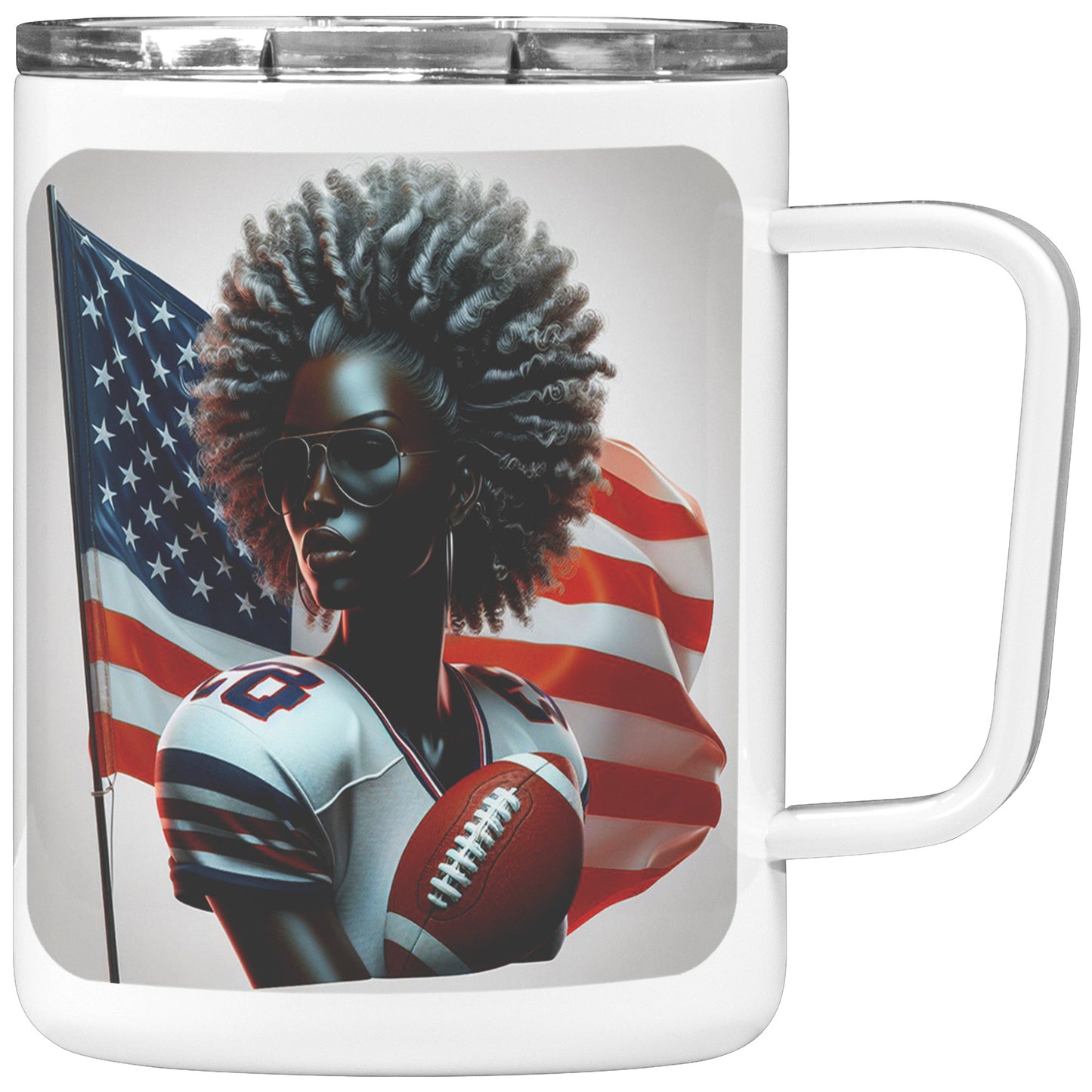 Woman Football Player - Insulated Coffee Mug #48