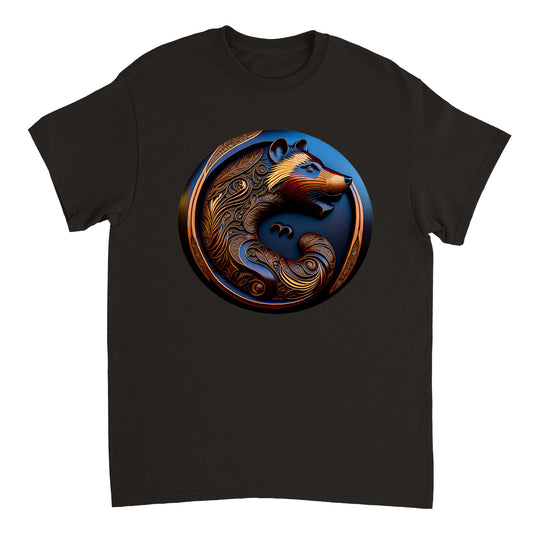 3D Wooden Animal Art - Heavyweight Unisex Crewneck T-shirt 6