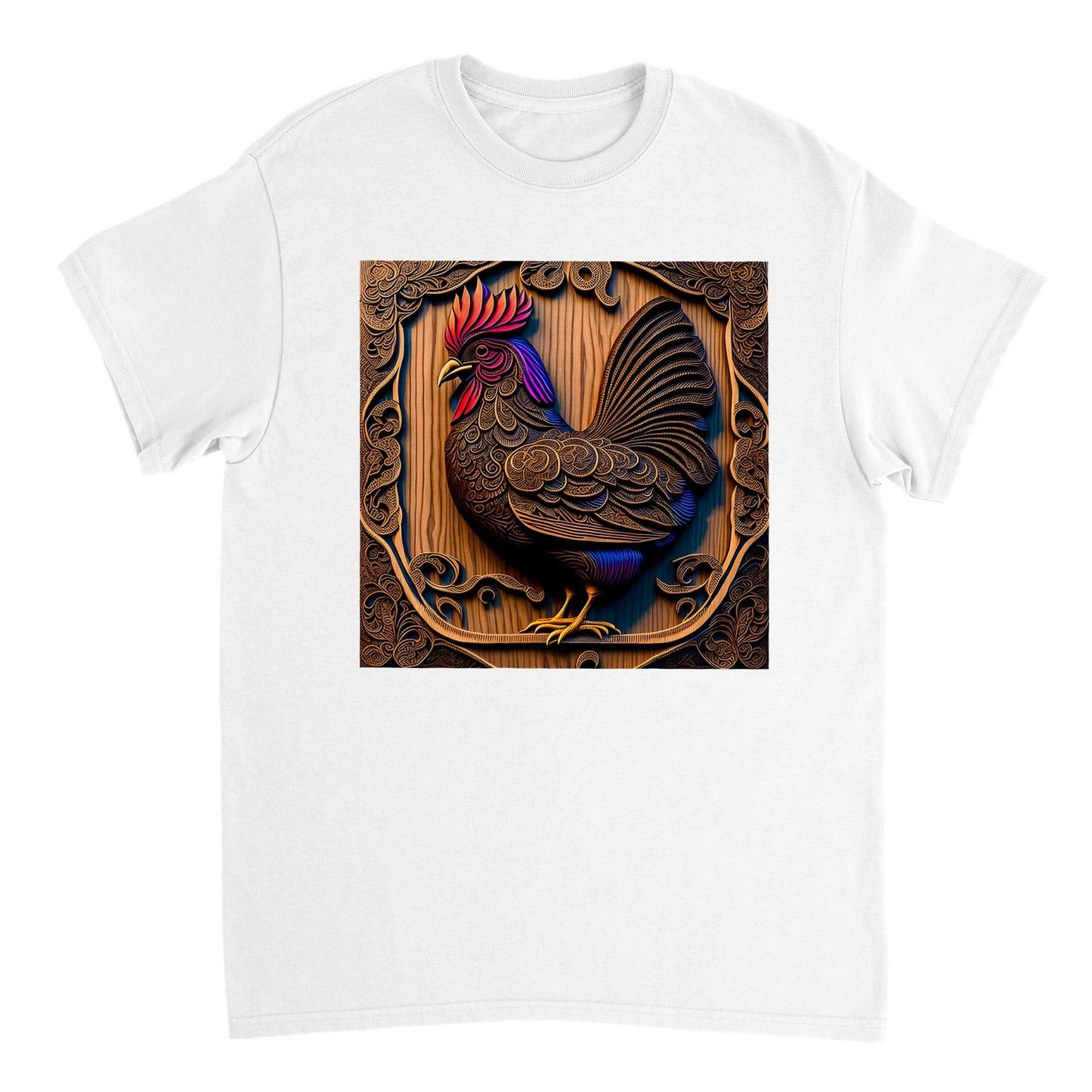 3D Wooden Animal Art - Heavyweight Unisex Crewneck T-shirt 86