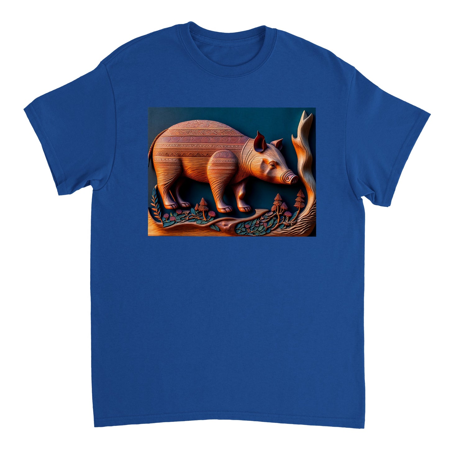 3D Wooden Animal Art - Heavyweight Unisex Crewneck T-shirt 75