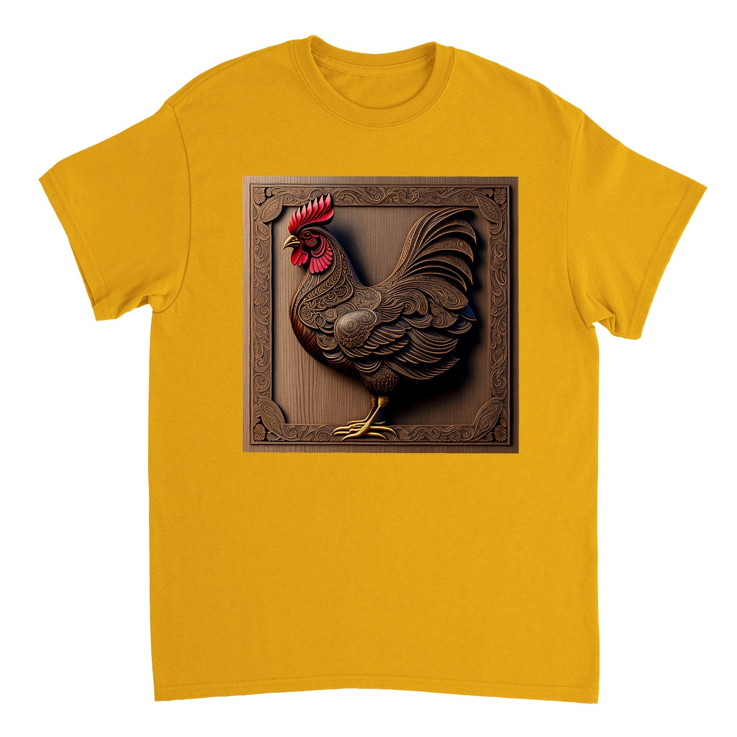3D Wooden Animal Art - Heavyweight Unisex Crewneck T-shirt 76