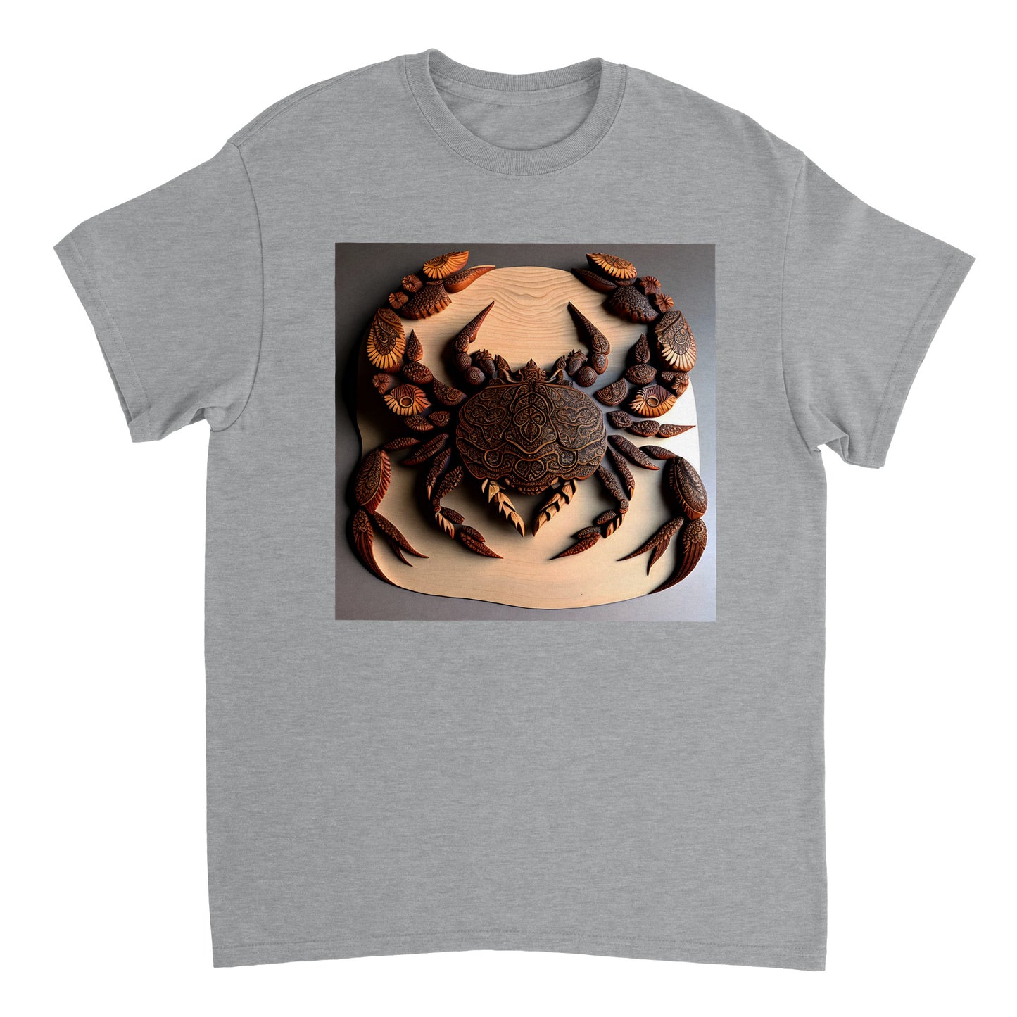 3D Wooden Animal Art - Heavyweight Unisex Crewneck T-shirt 67