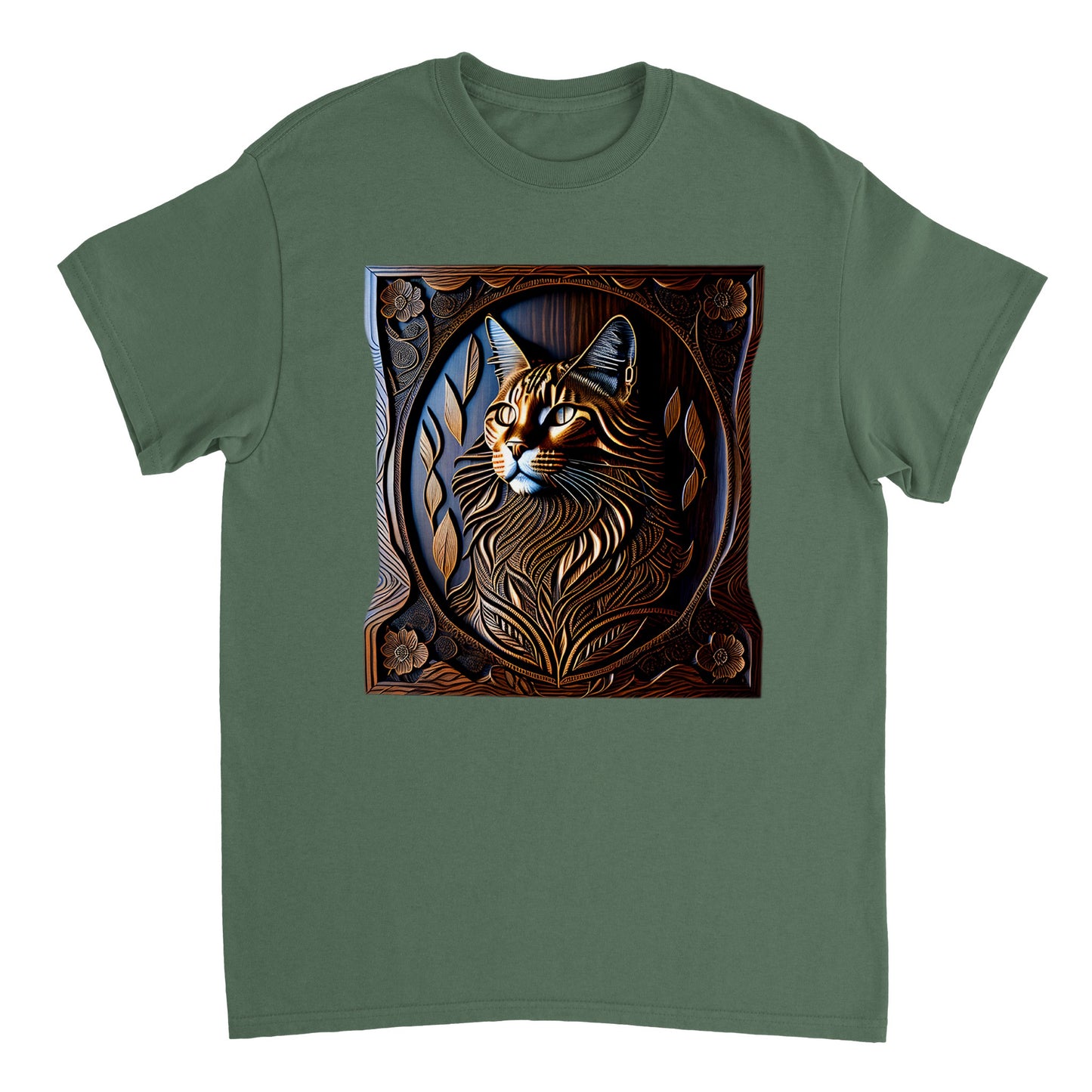 3D Wooden Animal Art - Heavyweight Unisex Crewneck T-shirt 71