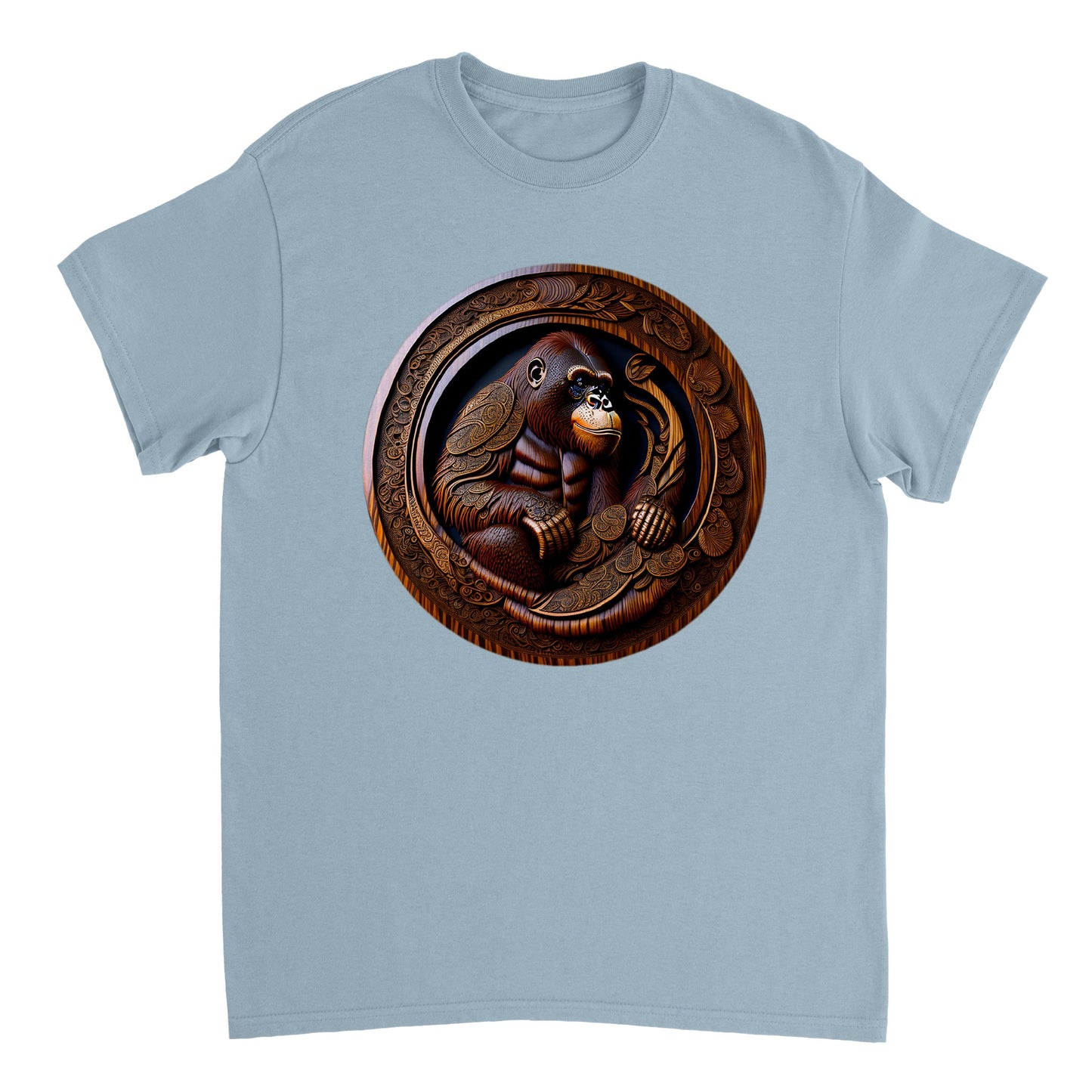 3D Wooden Animal Art - Heavyweight Unisex Crewneck T-shirt 2