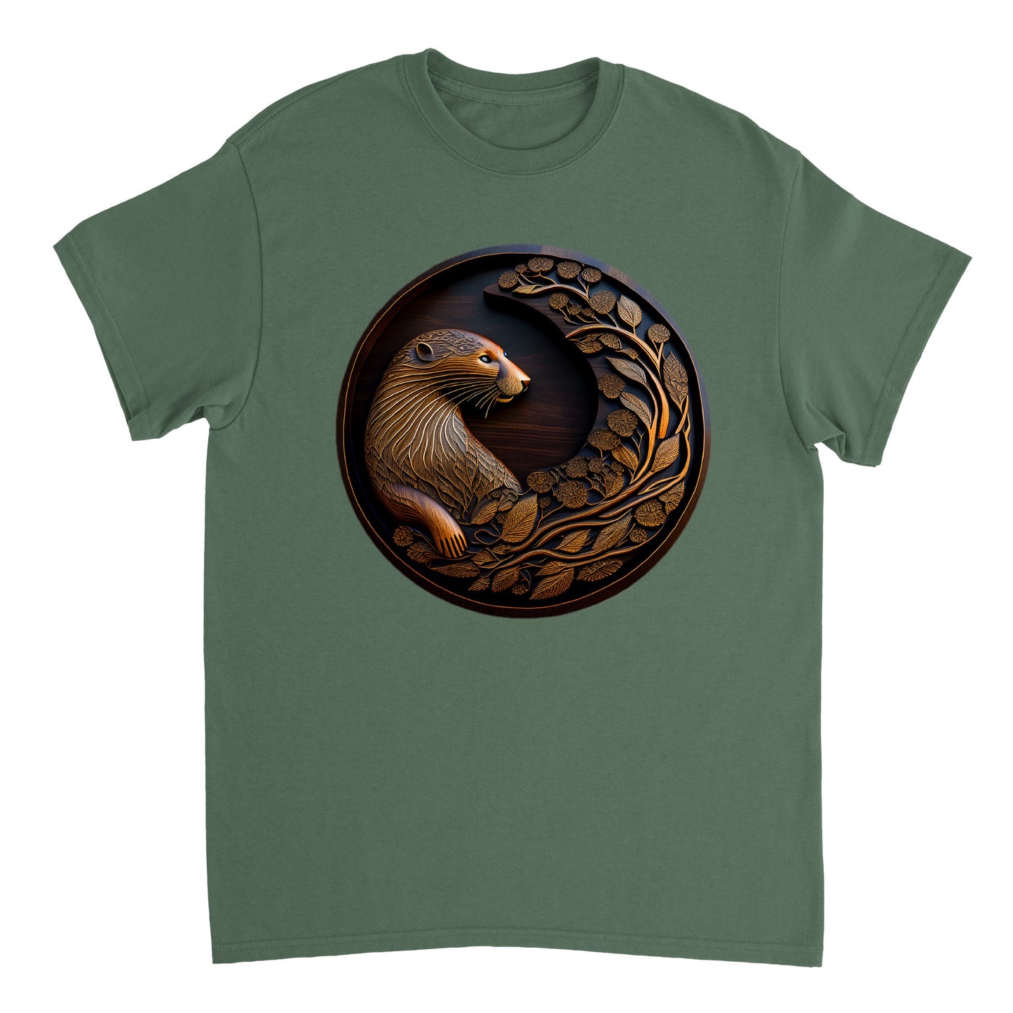 3D Wooden Animal Art - Heavyweight Unisex Crewneck T-shirt 29