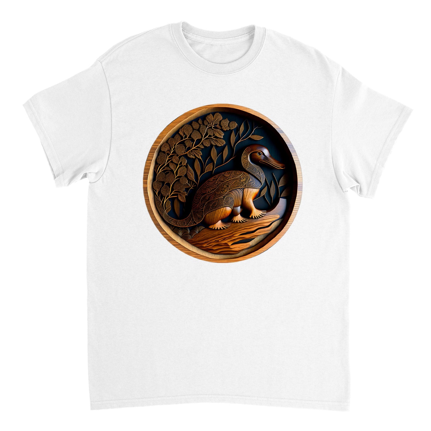 3D Wooden Animal Art - Heavyweight Unisex Crewneck T-shirt 28