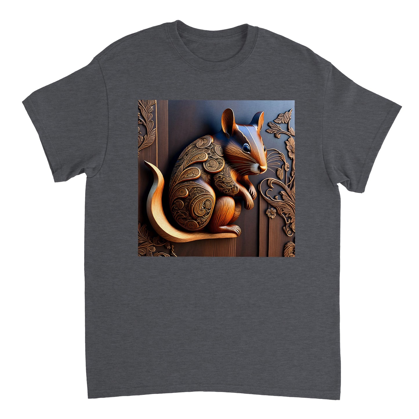 3D Wooden Animal Art - Heavyweight Unisex Crewneck T-shirt 77