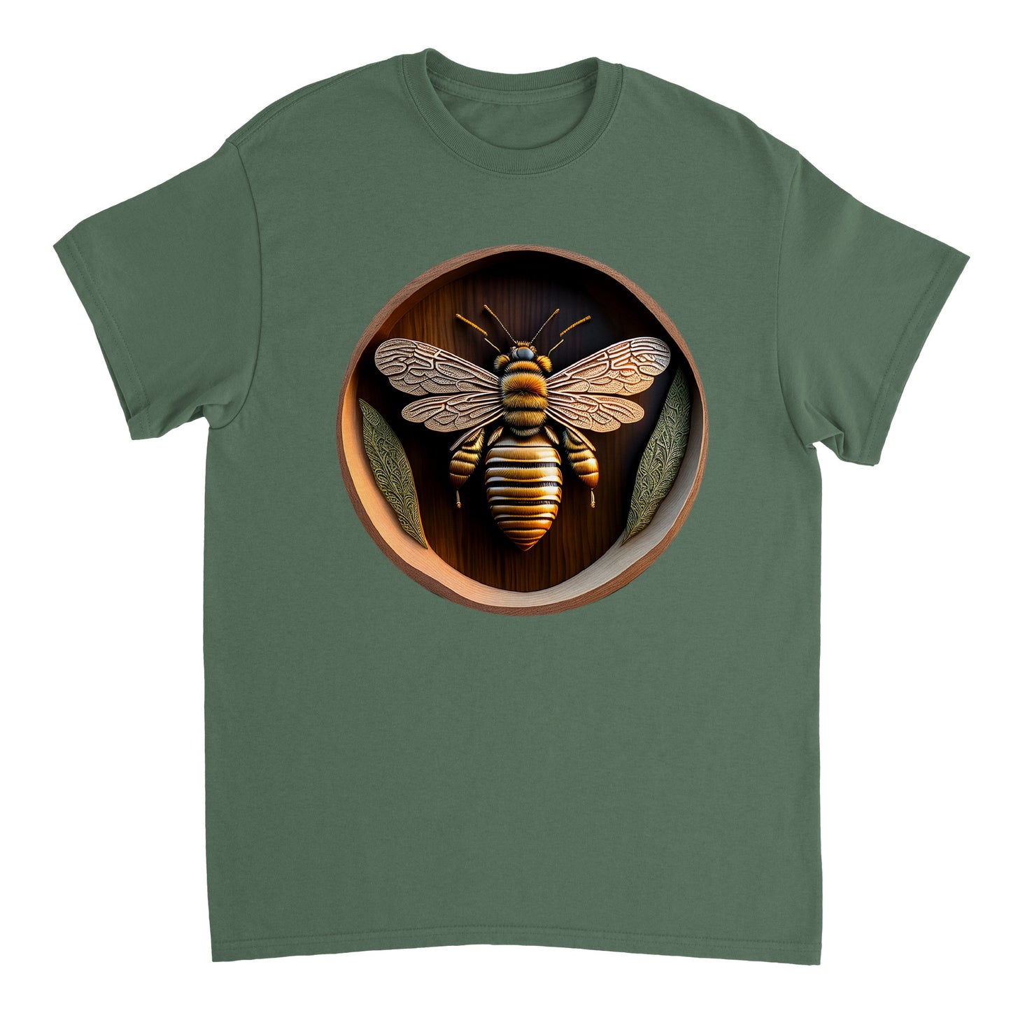 3D Wooden Animal Art - Heavyweight Unisex Crewneck T-shirt 31