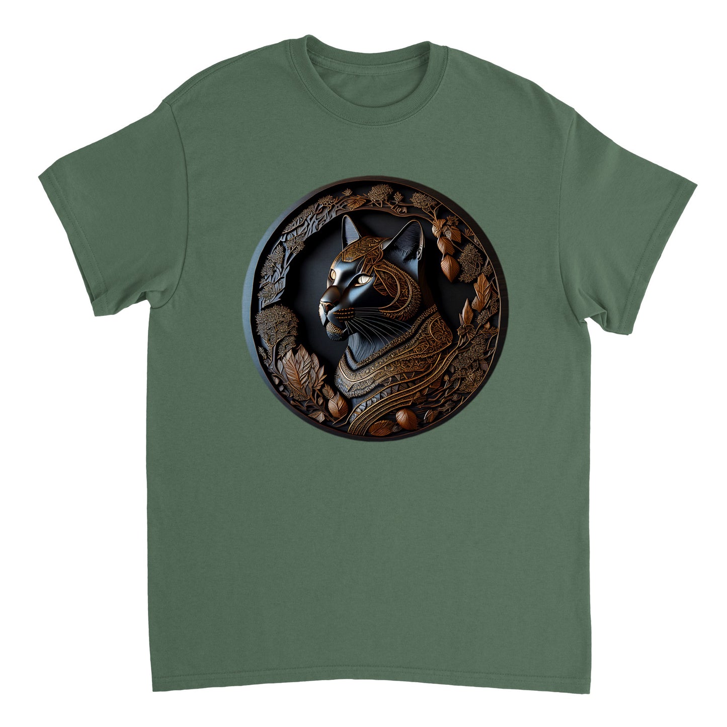 3D Wooden Animal Art - Heavyweight Unisex Crewneck T-shirt 43