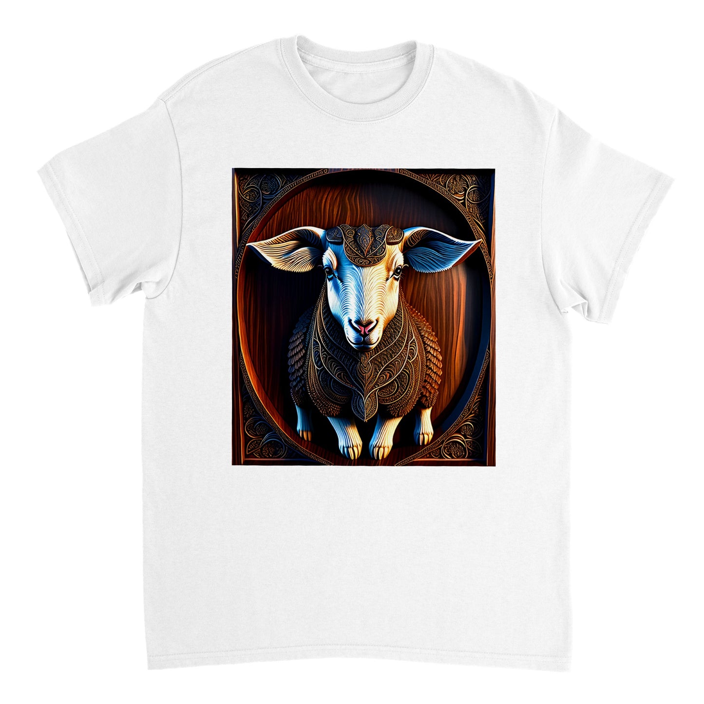 3D Wooden Animal Art - Heavyweight Unisex Crewneck T-shirt 79
