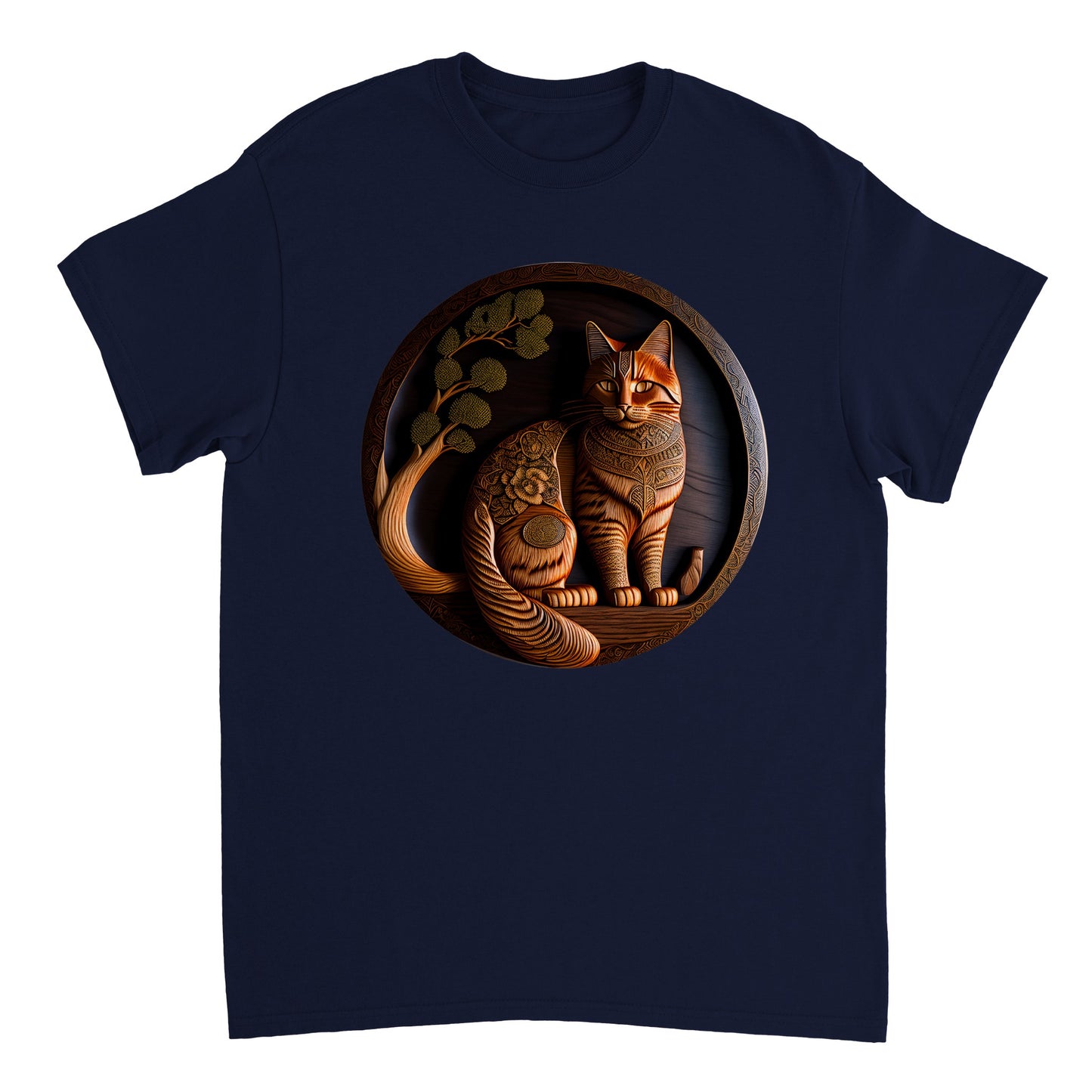 3D Wooden Animal Art - Heavyweight Unisex Crewneck T-shirt 40