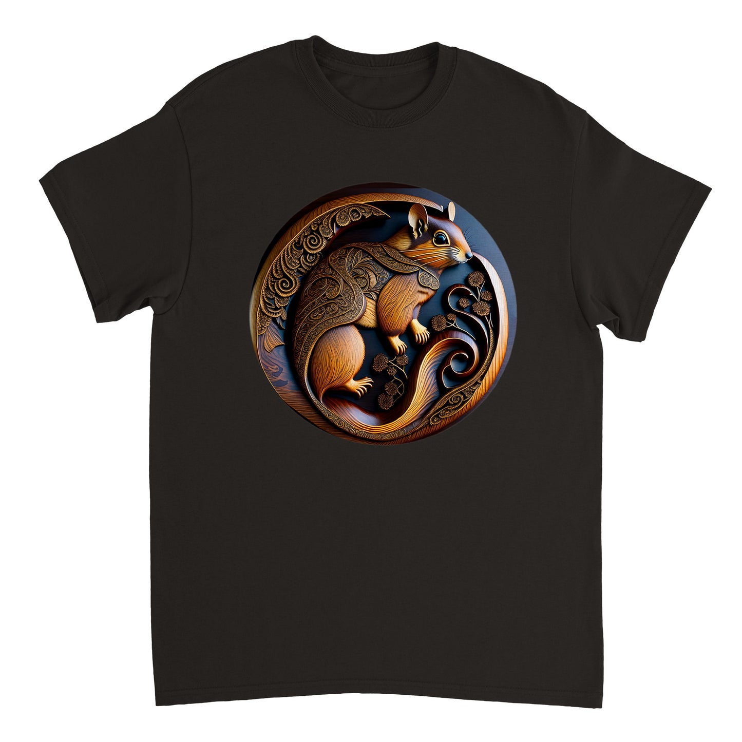 3D Wooden Animal Art - Heavyweight Unisex Crewneck T-shirt 9