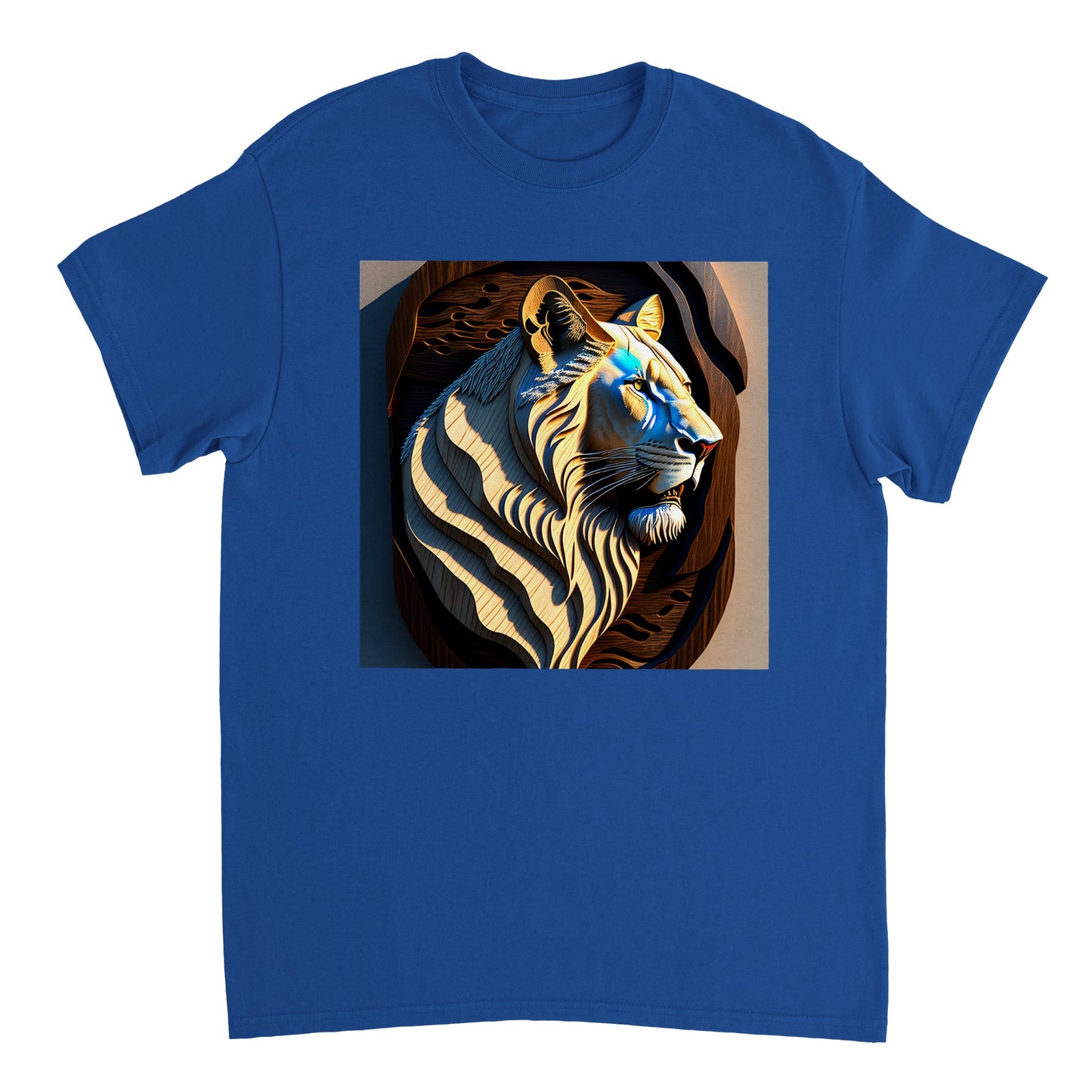 3D Wooden Animal Art - Heavyweight Unisex Crewneck T-shirt 93