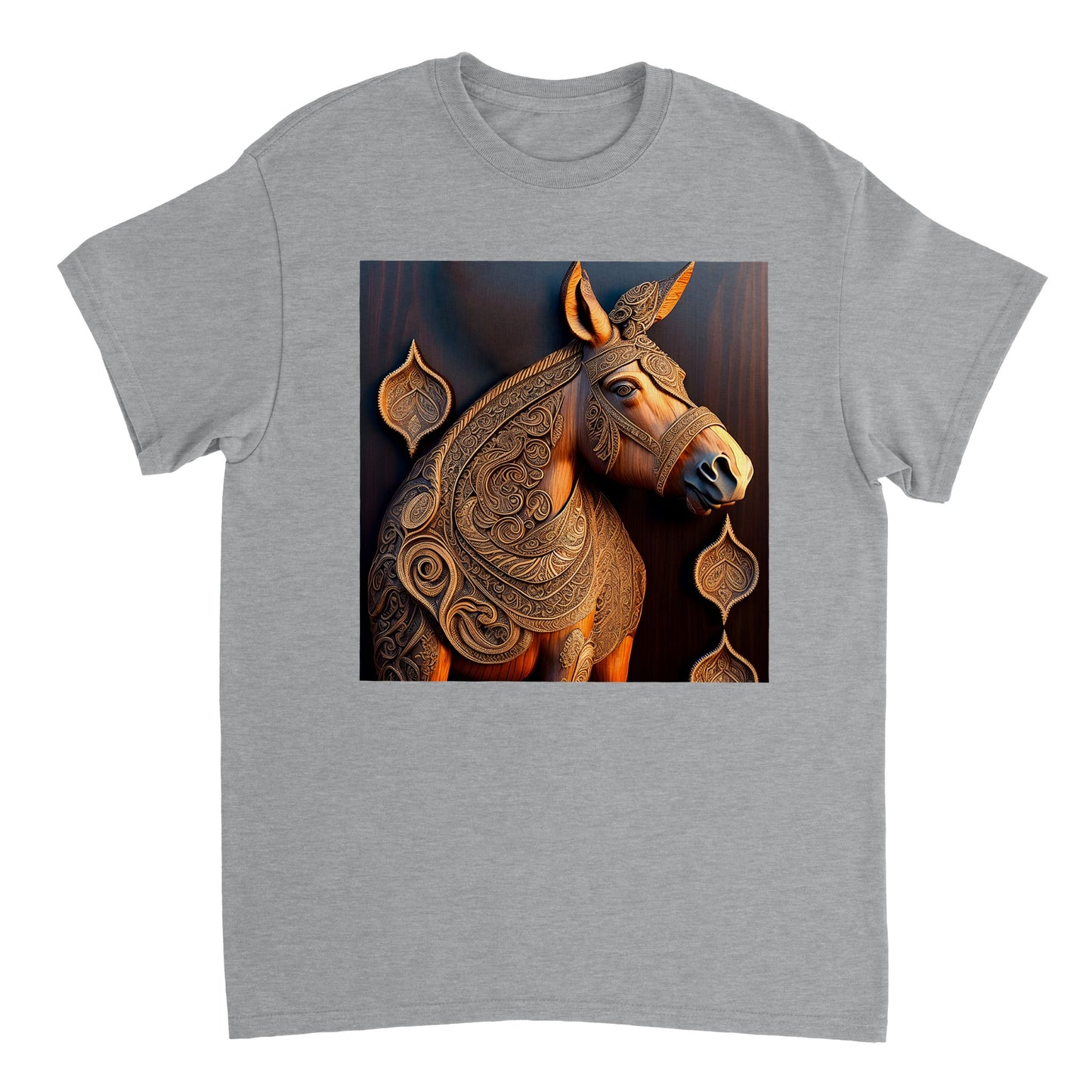 3D Wooden Animal Art - Heavyweight Unisex Crewneck T-shirt 74