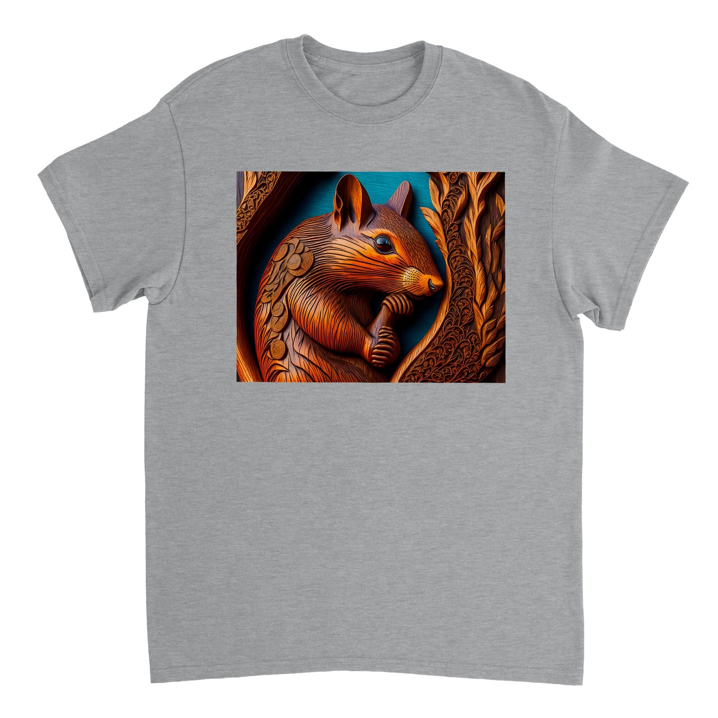 3D Wooden Animal Art - Heavyweight Unisex Crewneck T-shirt 69