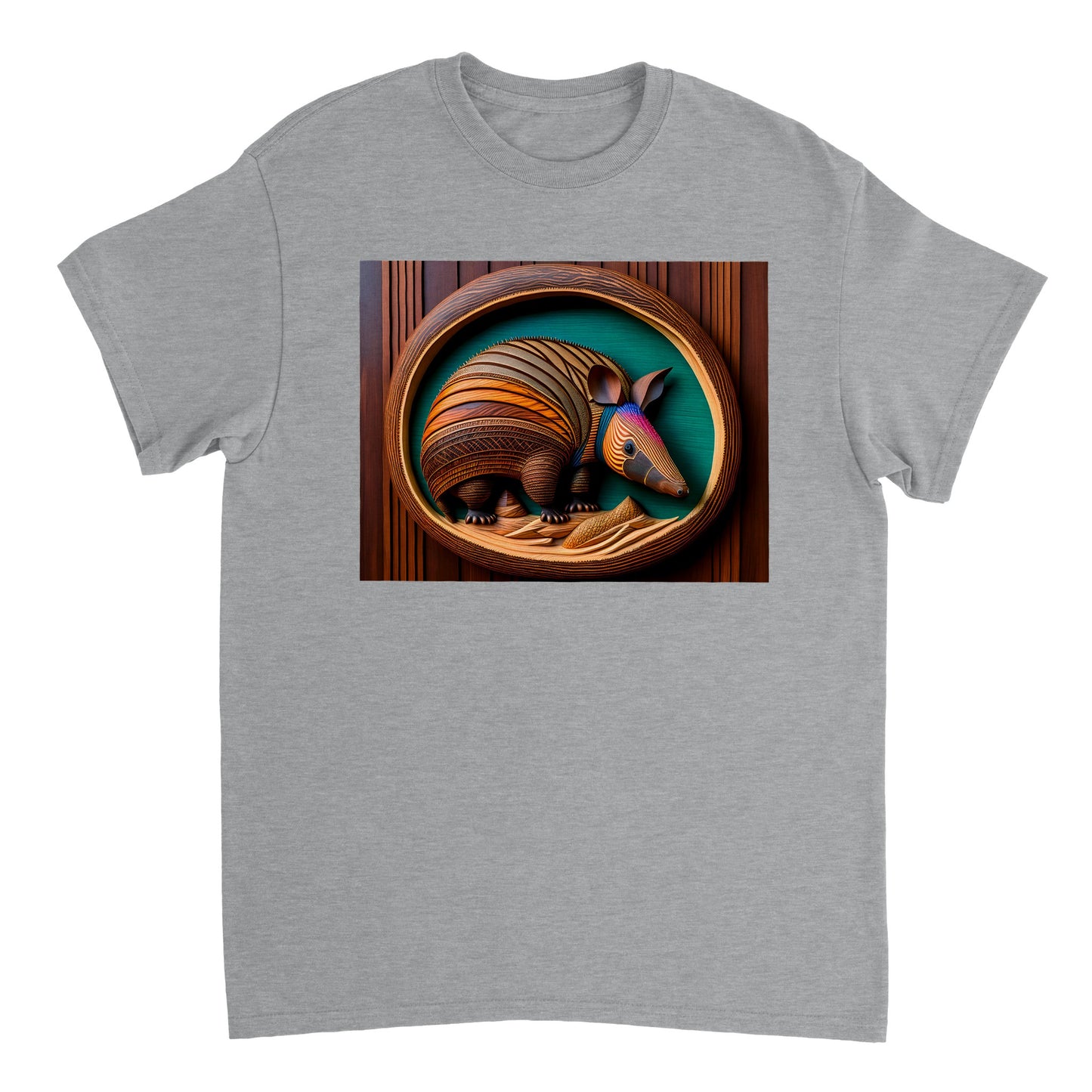 3D Wooden Animal Art - Heavyweight Unisex Crewneck T-shirt 50