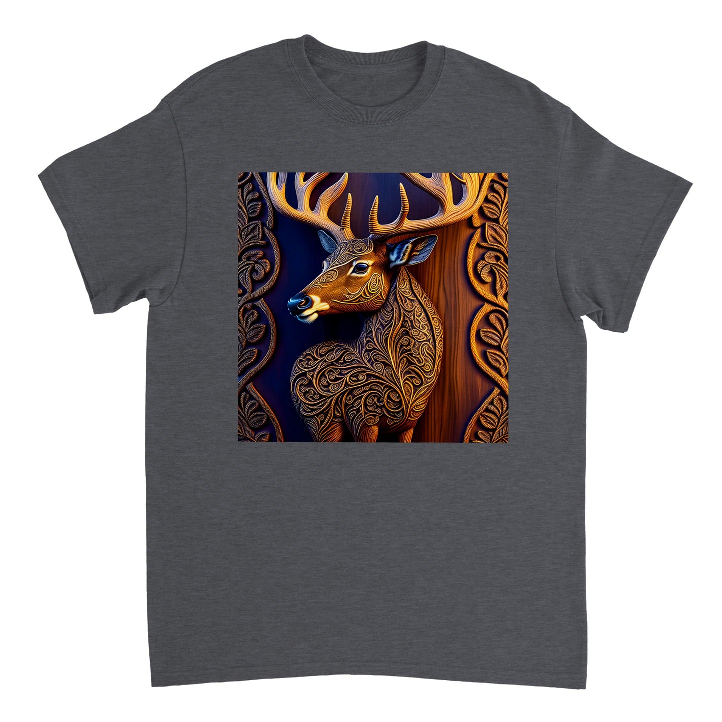 3D Wooden Animal Art - Heavyweight Unisex Crewneck T-shirt 78