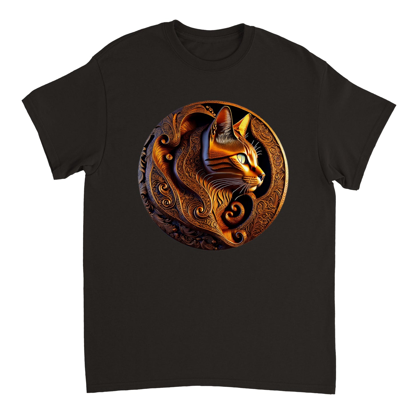 3D Wooden Animal Art - Heavyweight Unisex Crewneck T-shirt 1
