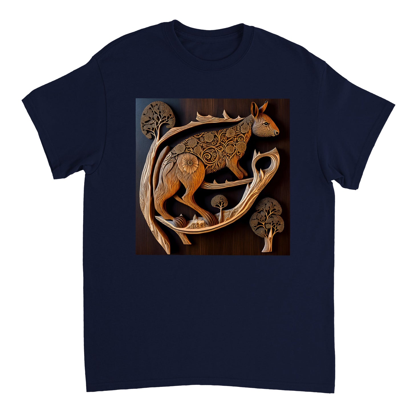 3D Wooden Animal Art - Heavyweight Unisex Crewneck T-shirt 68