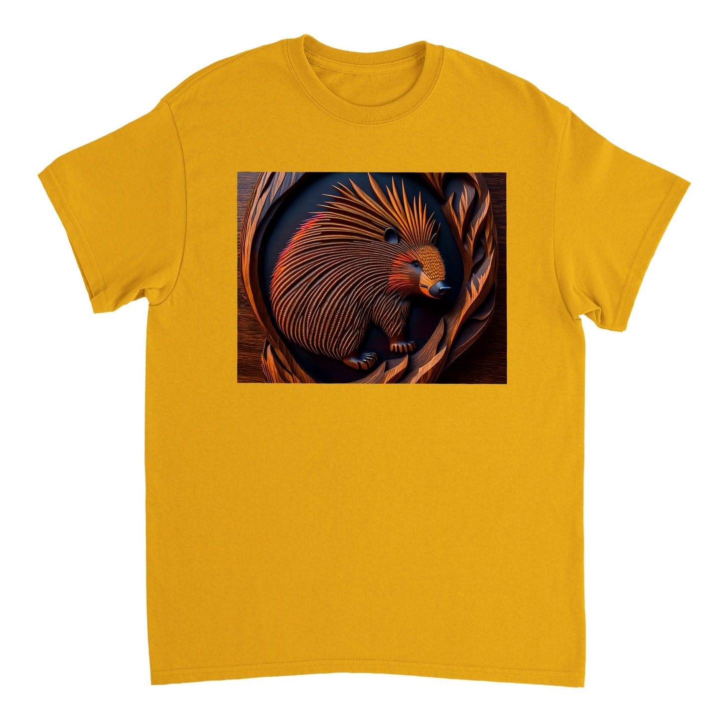 3D Wooden Animal Art - Heavyweight Unisex Crewneck T-shirt 66
