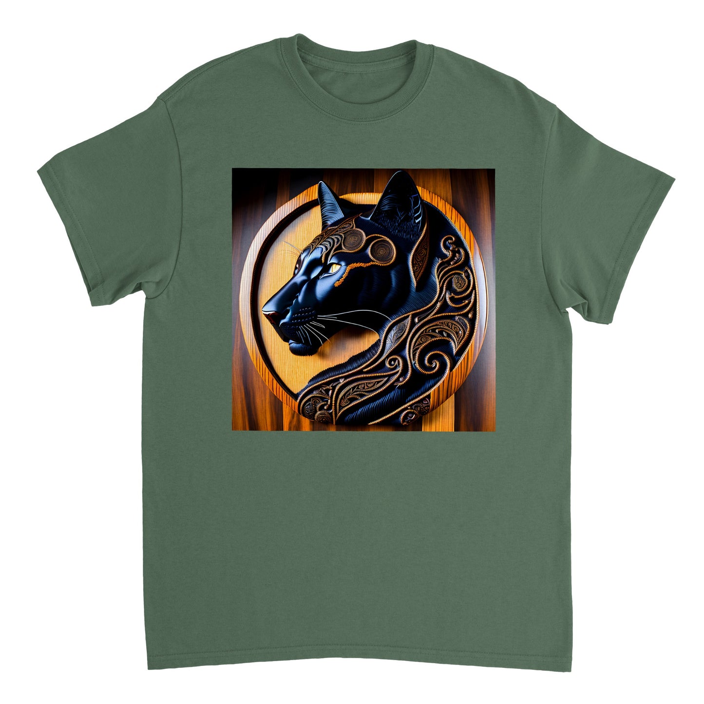 3D Wooden Animal Art - Heavyweight Unisex Crewneck T-shirt 81