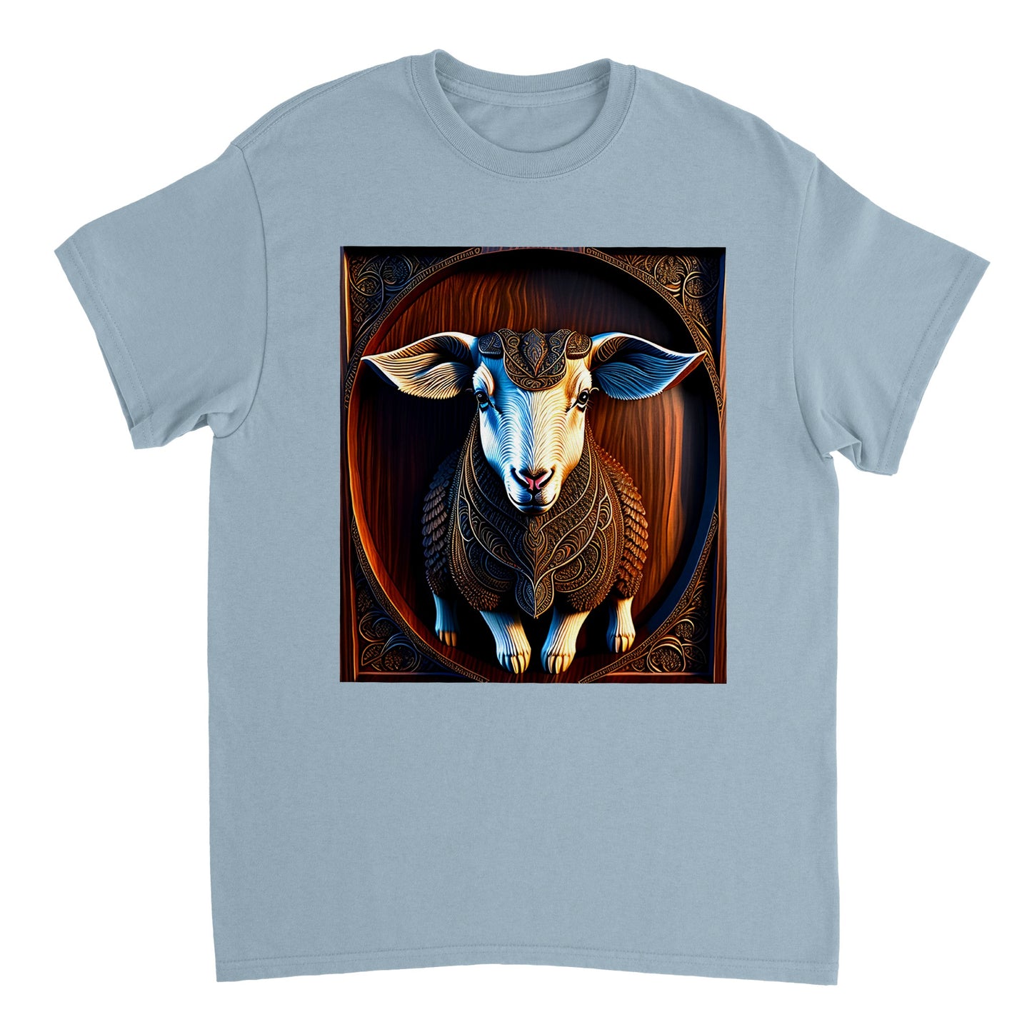3D Wooden Animal Art - Heavyweight Unisex Crewneck T-shirt 79