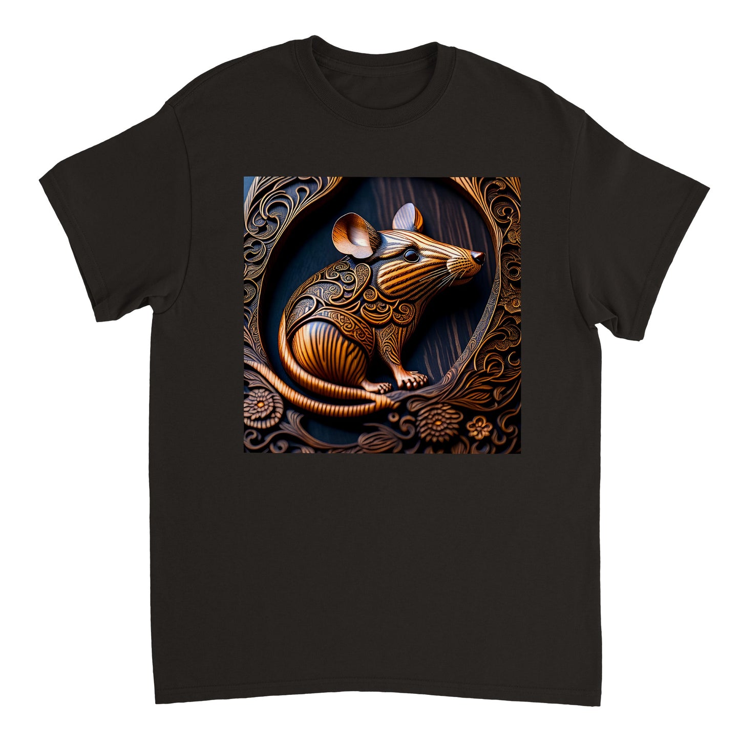3D Wooden Animal Art - Heavyweight Unisex Crewneck T-shirt 62