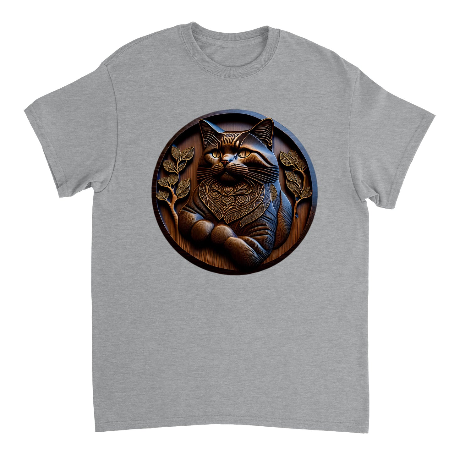 3D Wooden Animal Art - Heavyweight Unisex Crewneck T-shirt 37