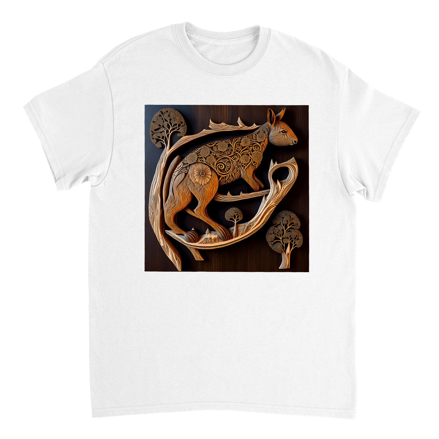 3D Wooden Animal Art - Heavyweight Unisex Crewneck T-shirt 68