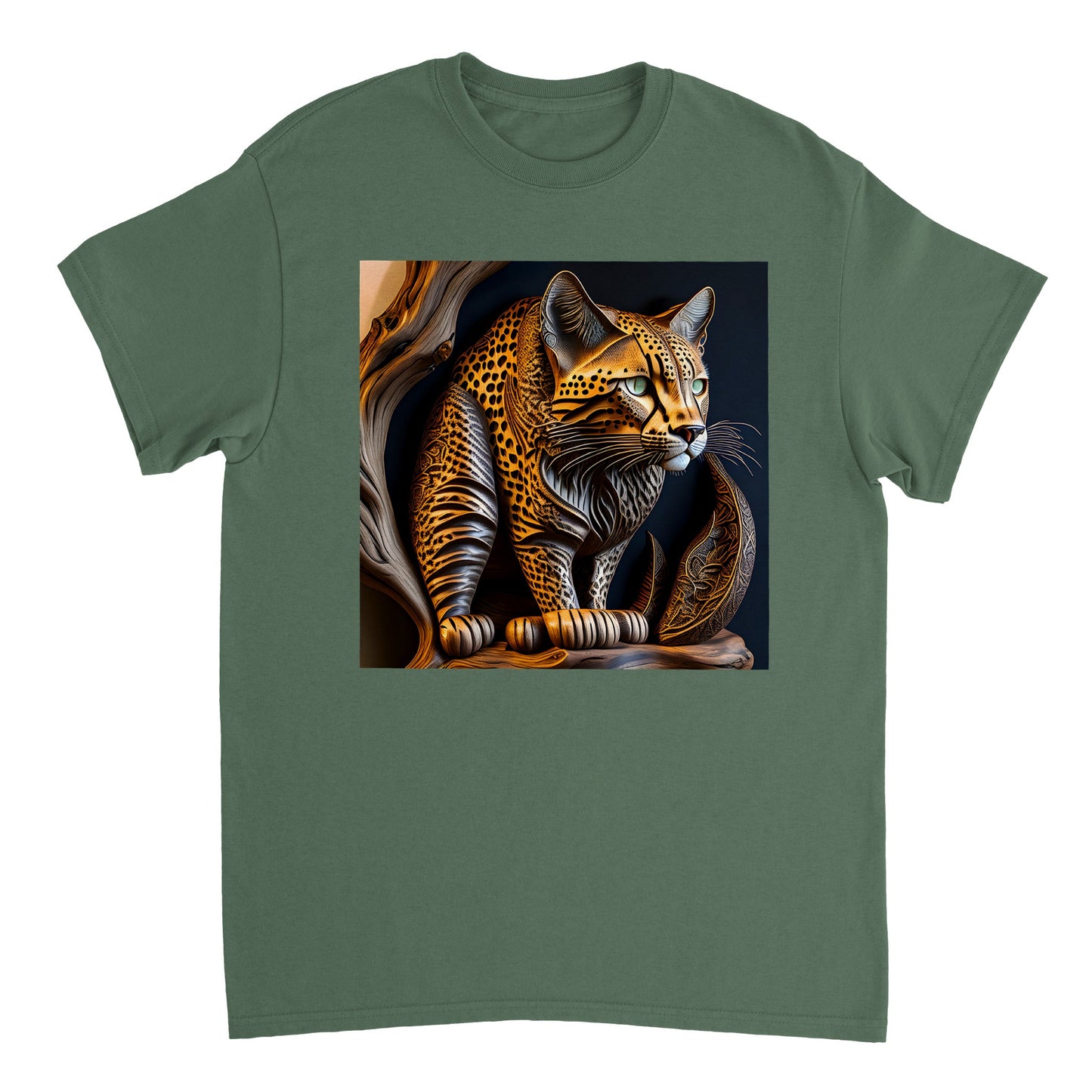 3D Wooden Animal Art - Heavyweight Unisex Crewneck T-shirt 49