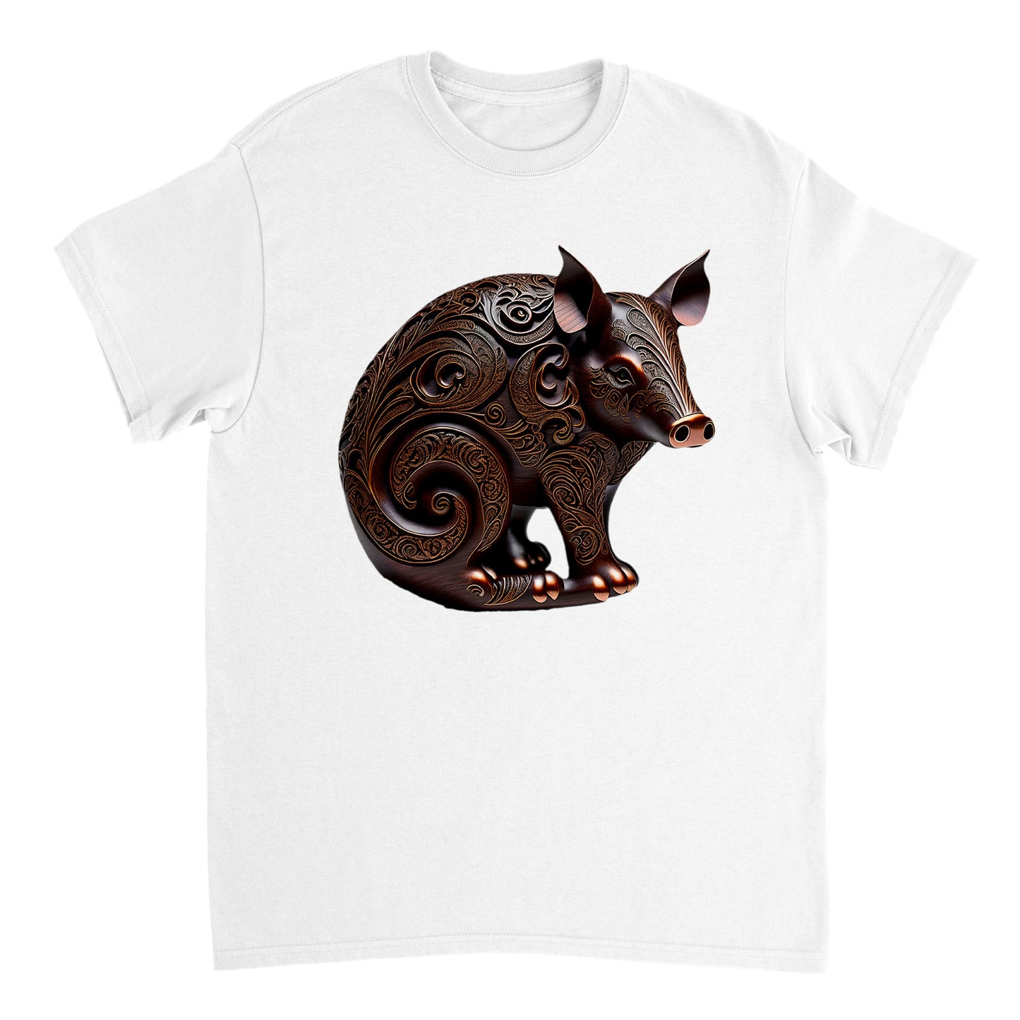 3D Wooden Animal Art - Heavyweight Unisex Crewneck T-shirt 24