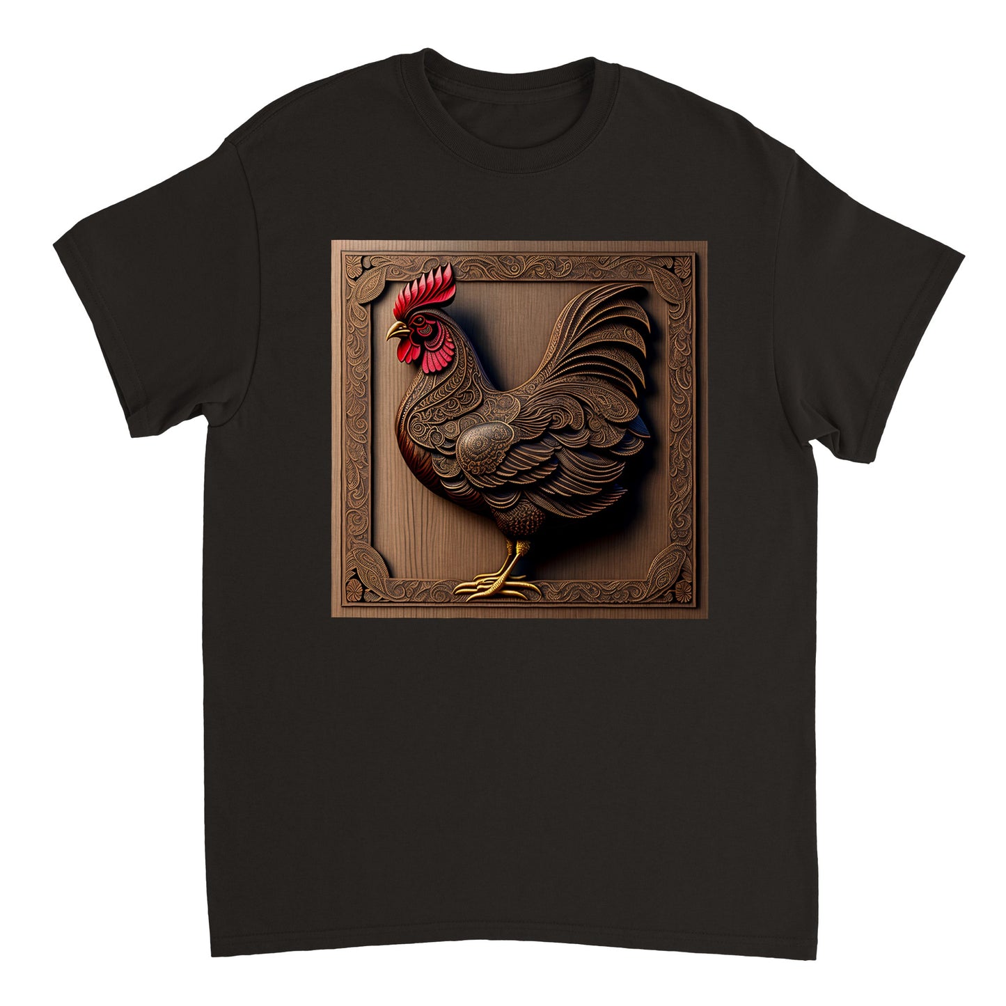 3D Wooden Animal Art - Heavyweight Unisex Crewneck T-shirt 76