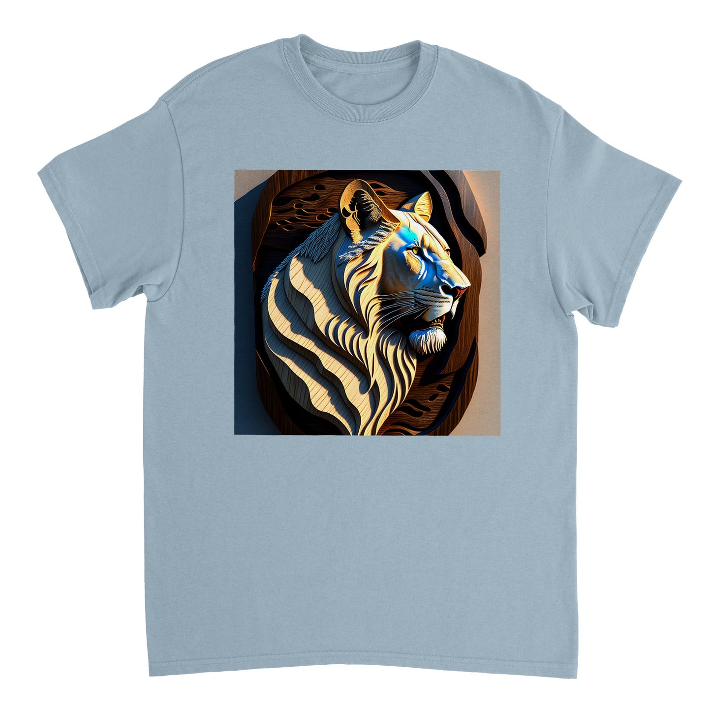 3D Wooden Animal Art - Heavyweight Unisex Crewneck T-shirt 93