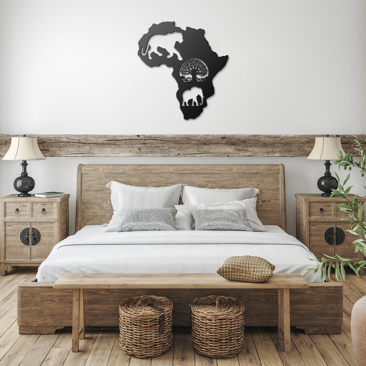 Africa’s Big Five - Die-Cut Metal Wall Art - Leopard and Elephant #17