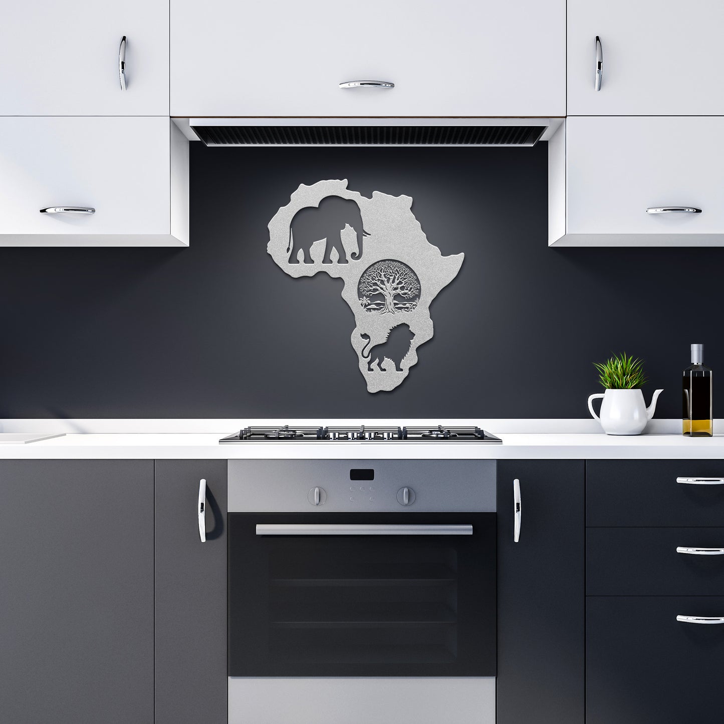 Africa’s Big Five - Die-Cut Metal Wall Art - Elephant and Lion #16