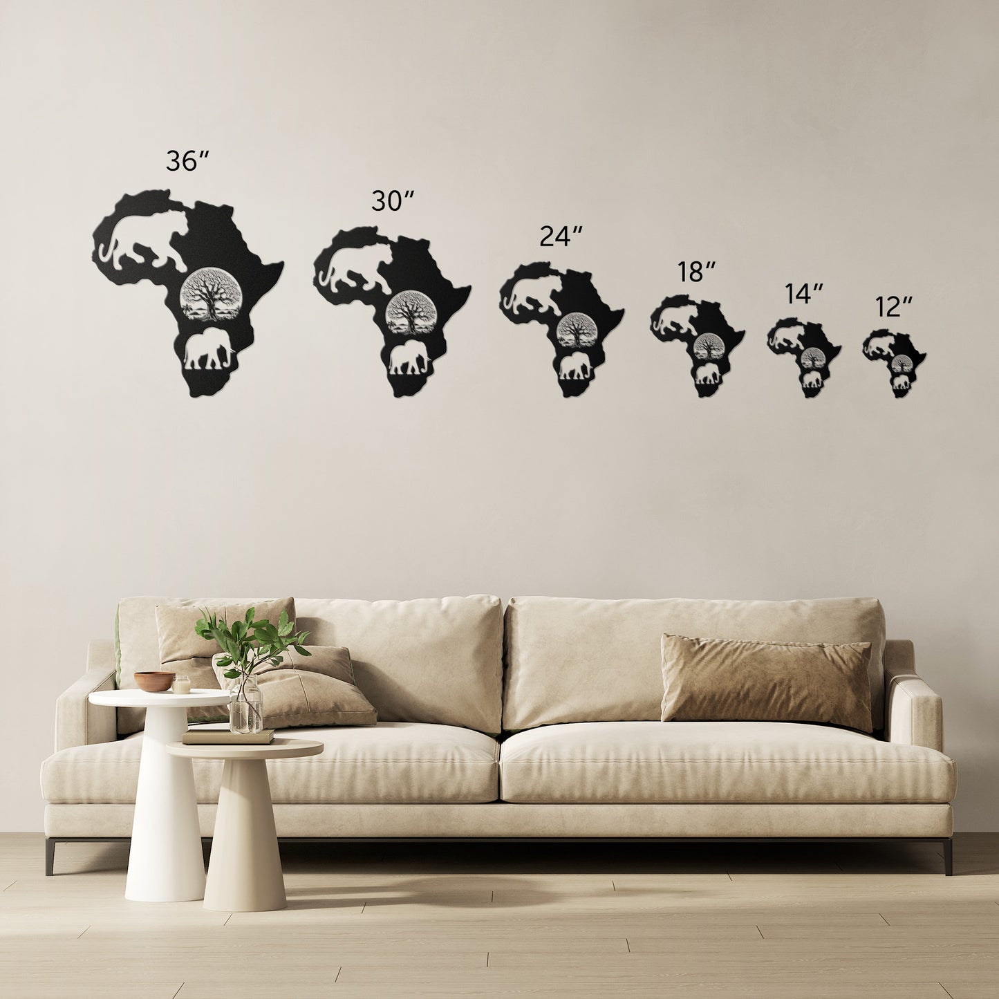 Africa’s Big Five - Die-Cut Metal Wall Art - Leopard and Elephant #17