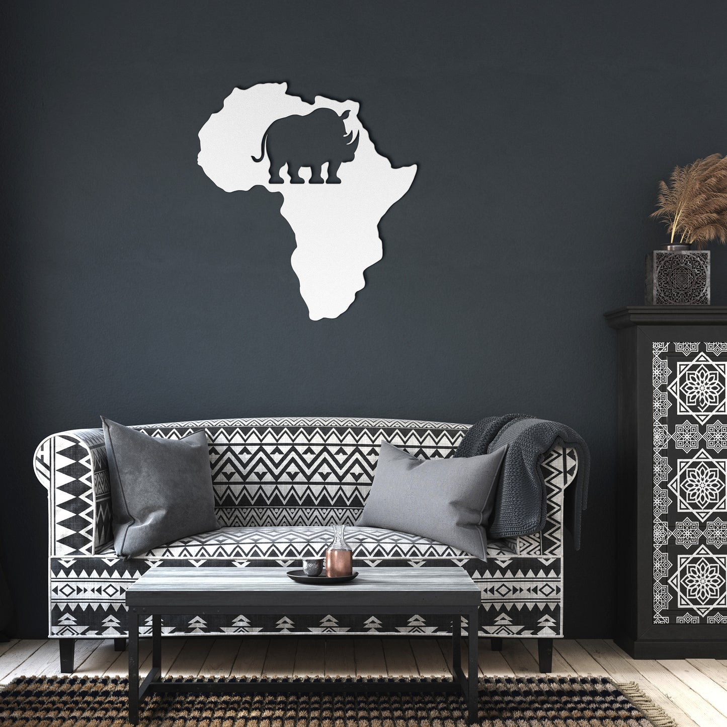 Africa’s Big Five - Die-Cut Metal Wall Art - Rhinoceros #11