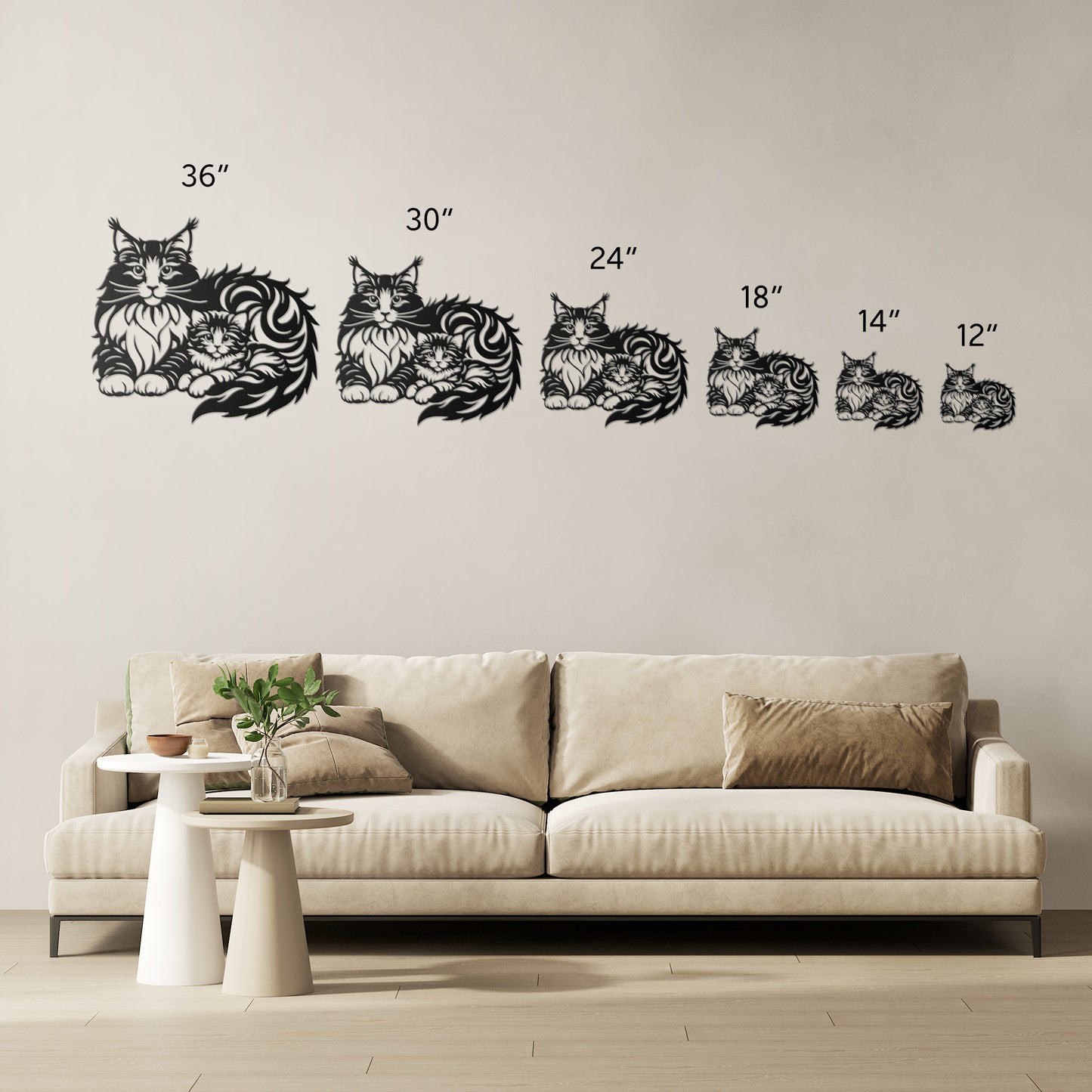 Cat Breeds - Die-Cut Metal Wall Art - Main Coon #13