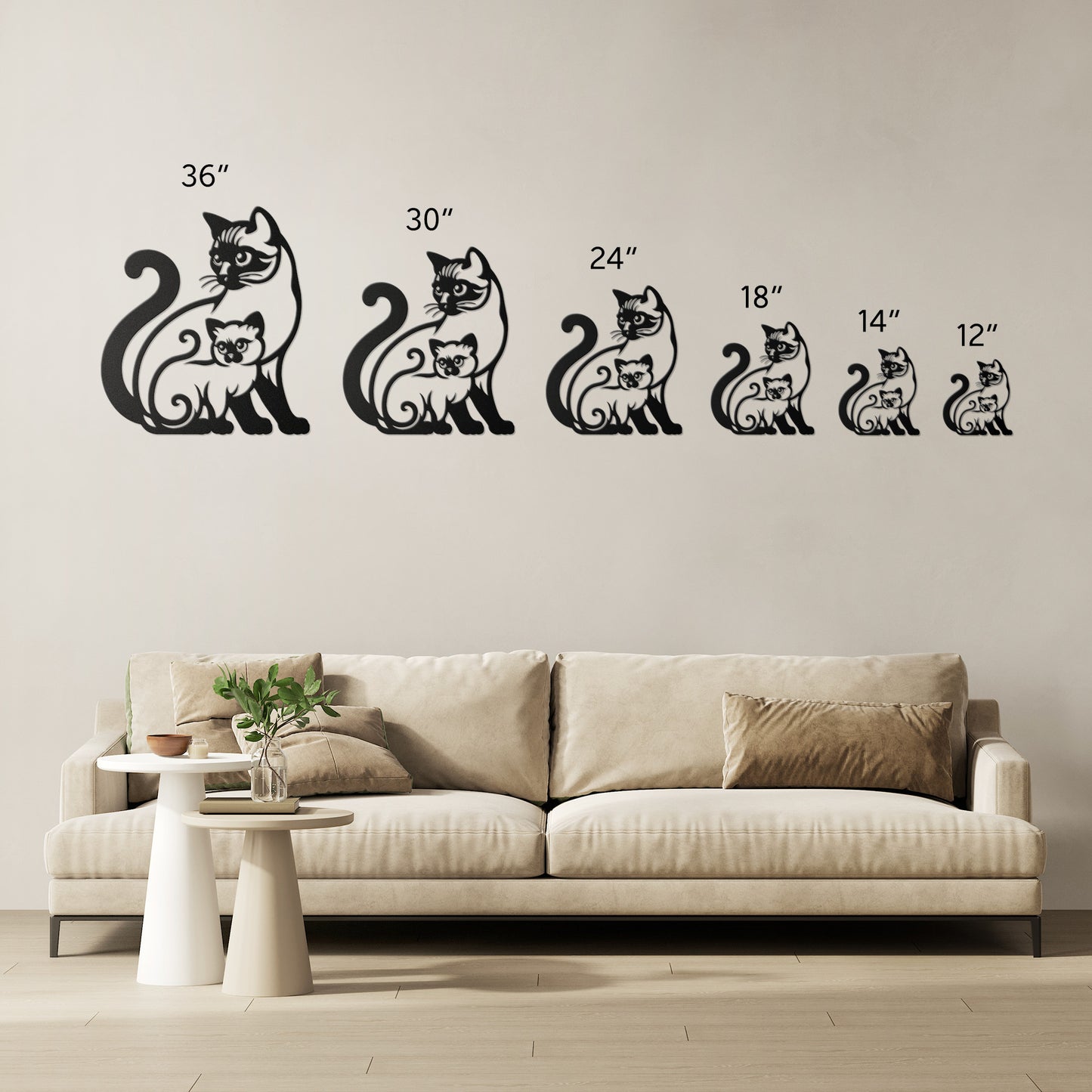 Cat Breeds - Die-Cut Metal Wall Art - Siamese #11