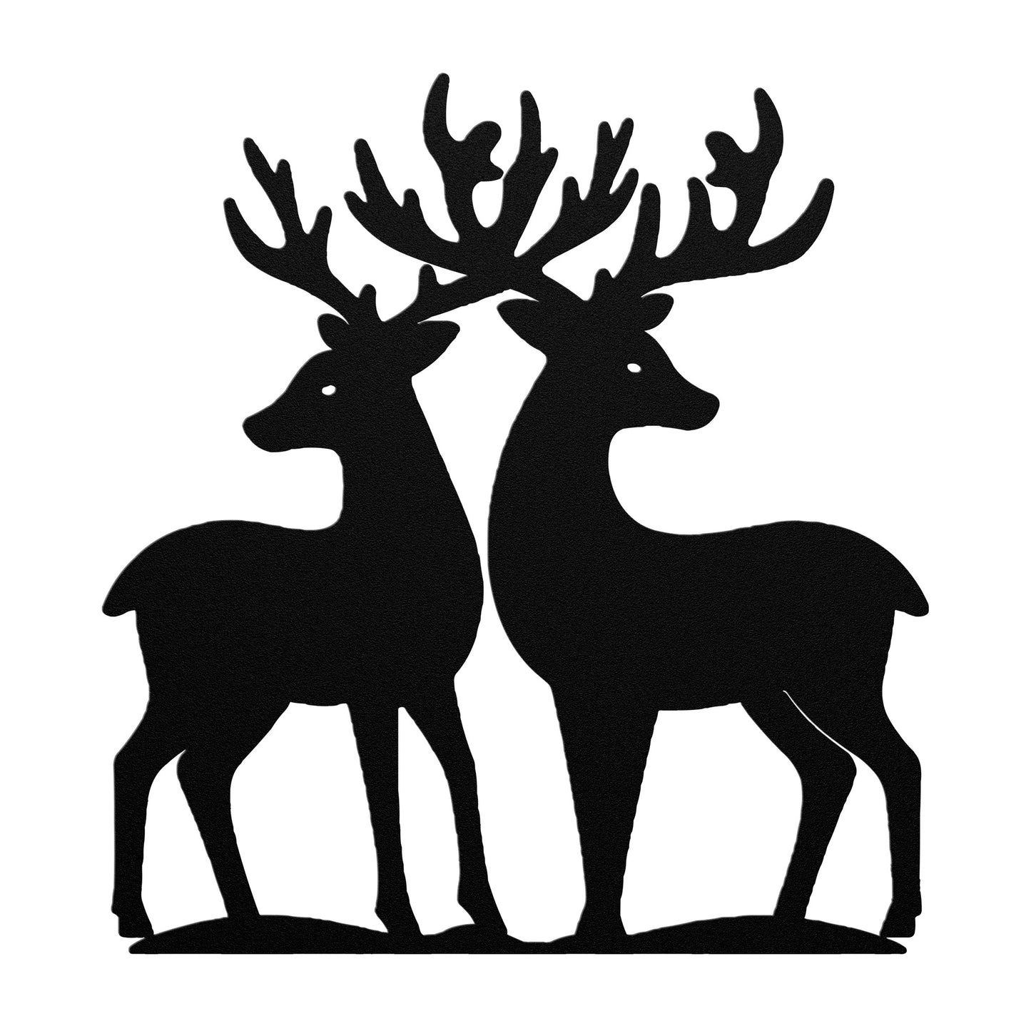 Christmas Pair of Reindeer - Die-Cut Metal Art Sign