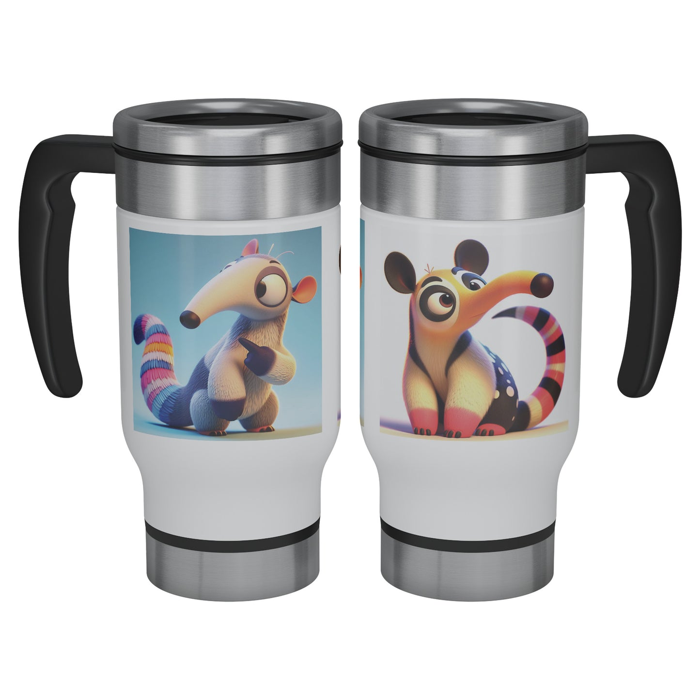 Cute & Adorable Animals - 14oz Travel Mug - Anteaters #2