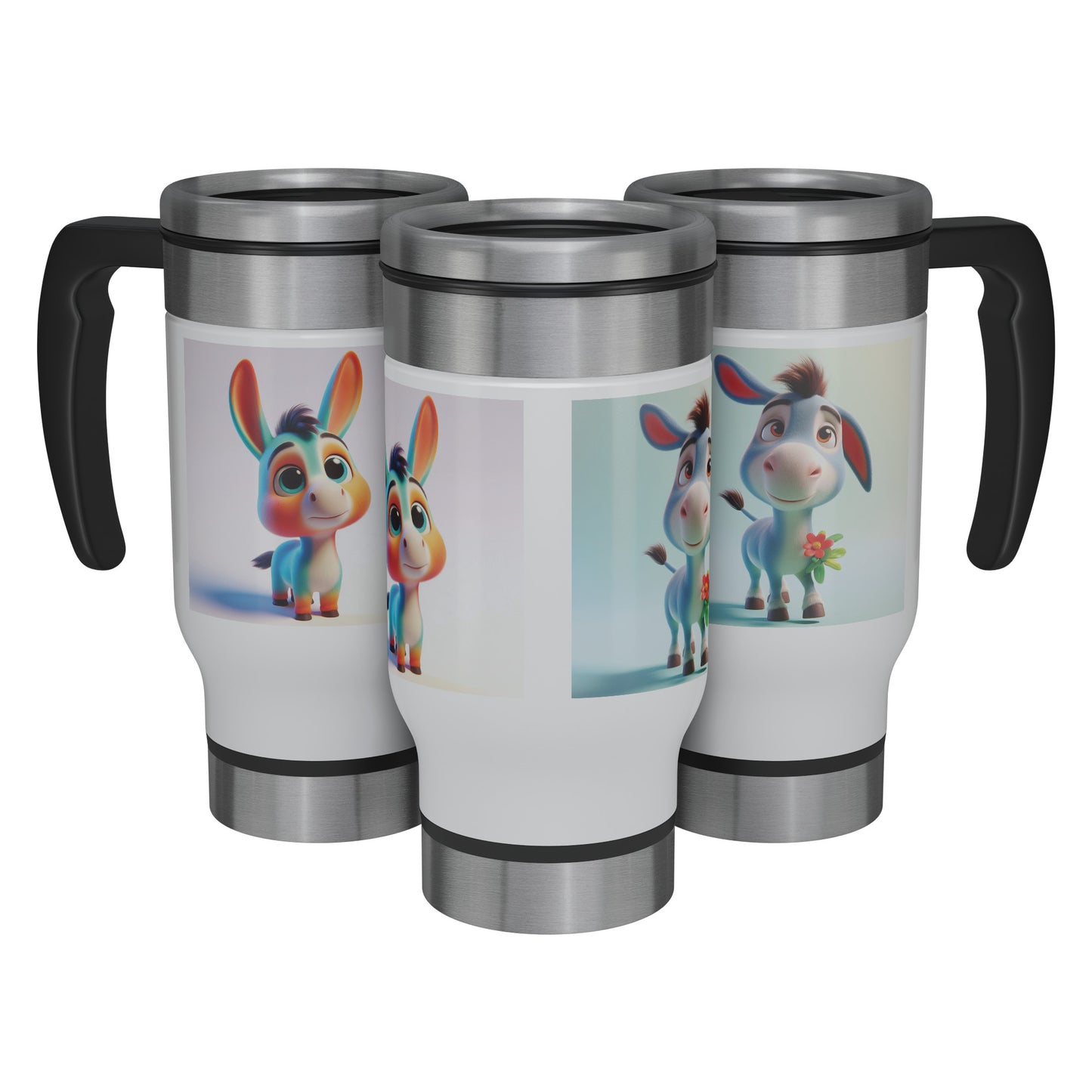Cute & Adorable Animals - 14oz Travel Mug - Donkey #1