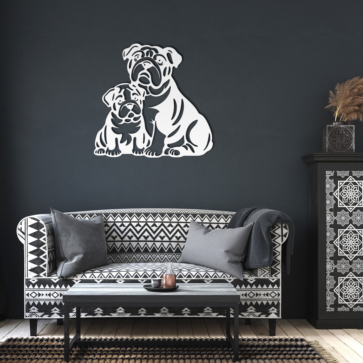 Dog Breeds - Die-Cut Metal Wall Art - Bulldog #3