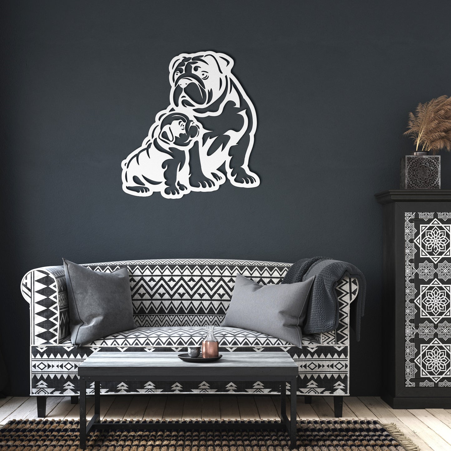 Dog Breeds - Die-Cut Metal Wall Art - Bulldog #13