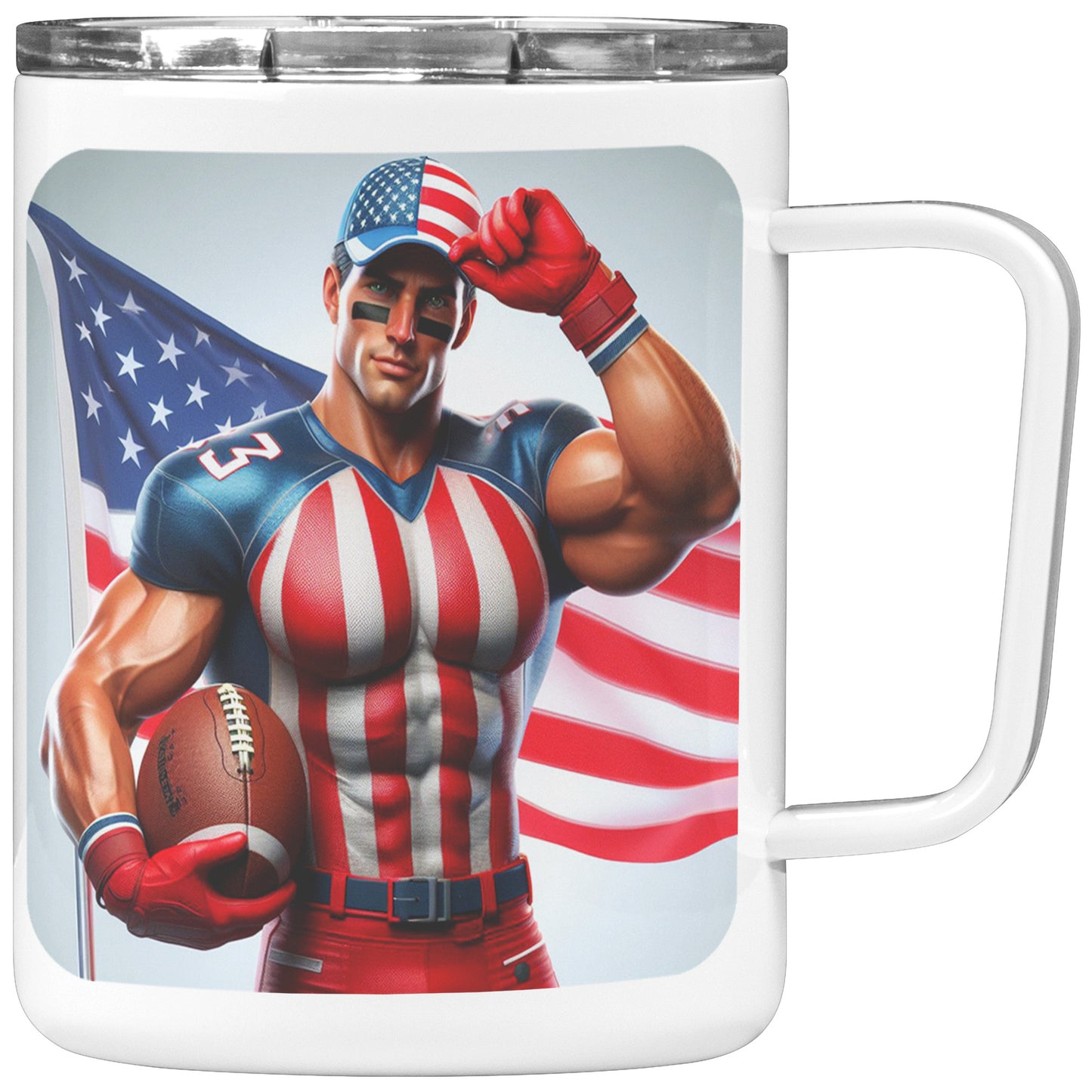 Man Football Player - Insulated Coffee Mug #41