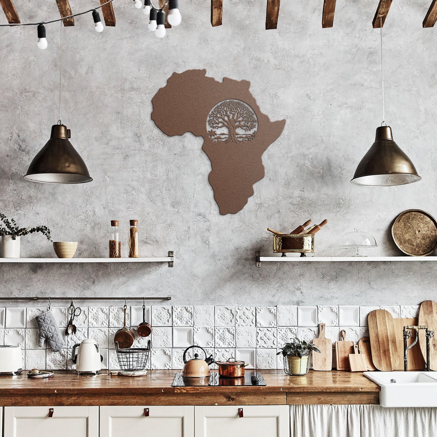 Map of Africa - Die-Cut Metal Wall Art #18