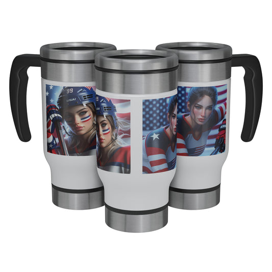 Women Ice Hockey Players - Travel Mug #1