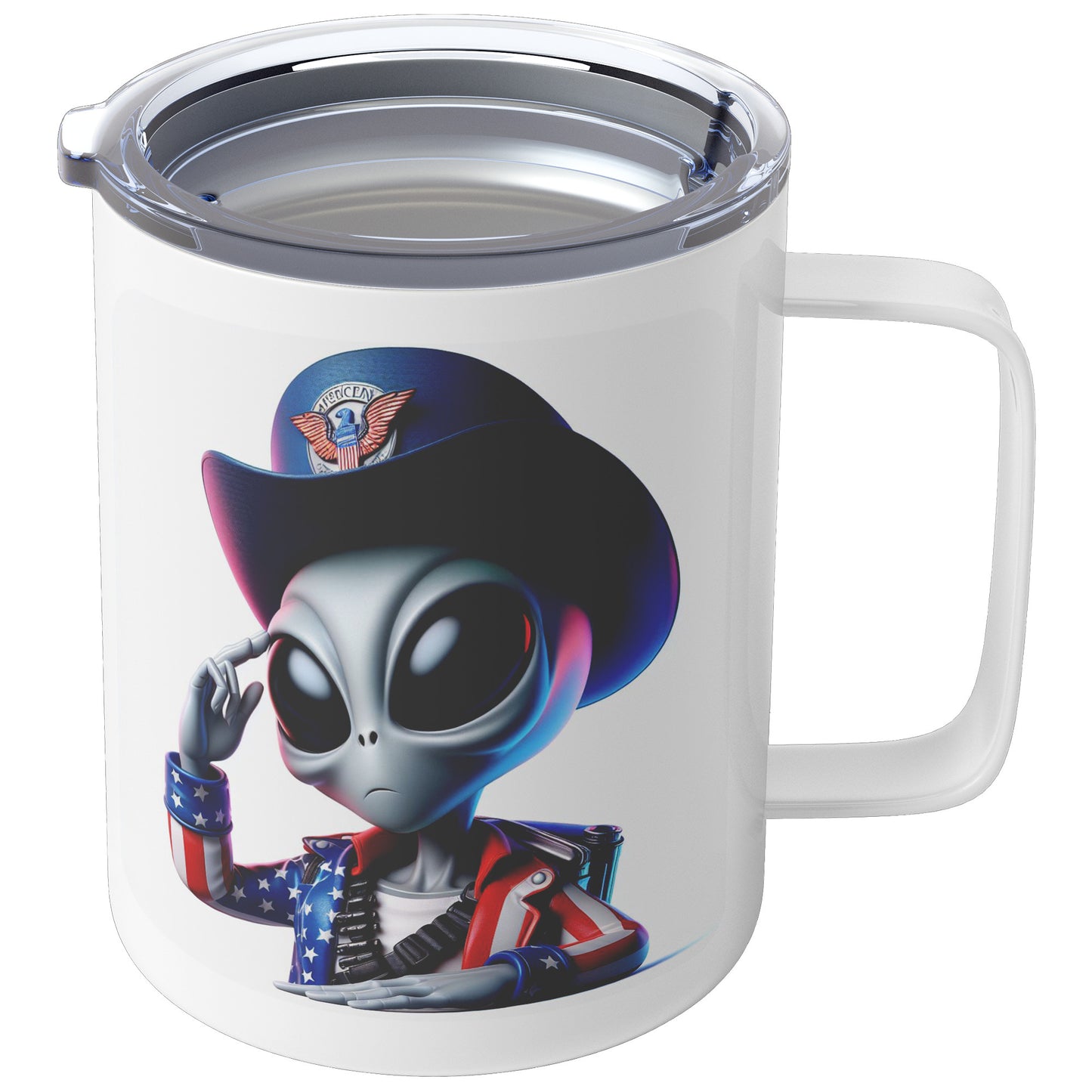 Nebulon the Grey Alien - Insulated Coffee Mug #10