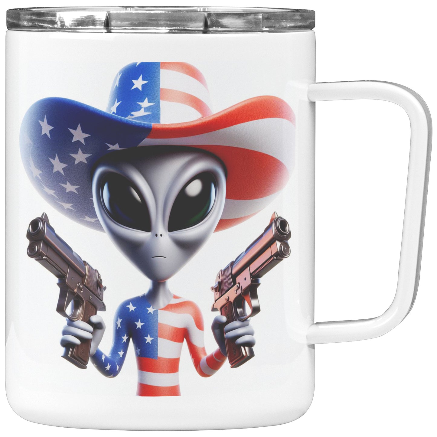 Nebulon the Grey Alien - Insulated Coffee Mug #8