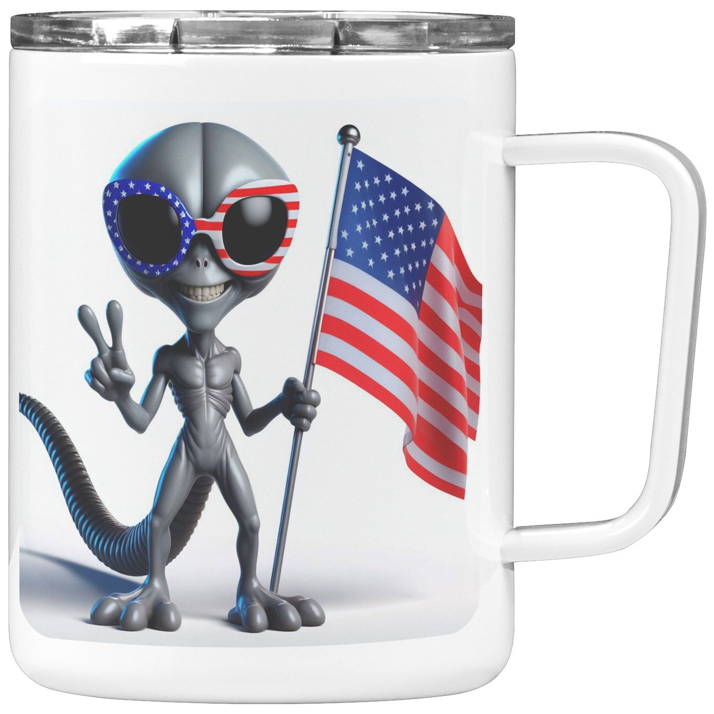 Nebulon the Grey Alien - Insulated Coffee Mug #3
